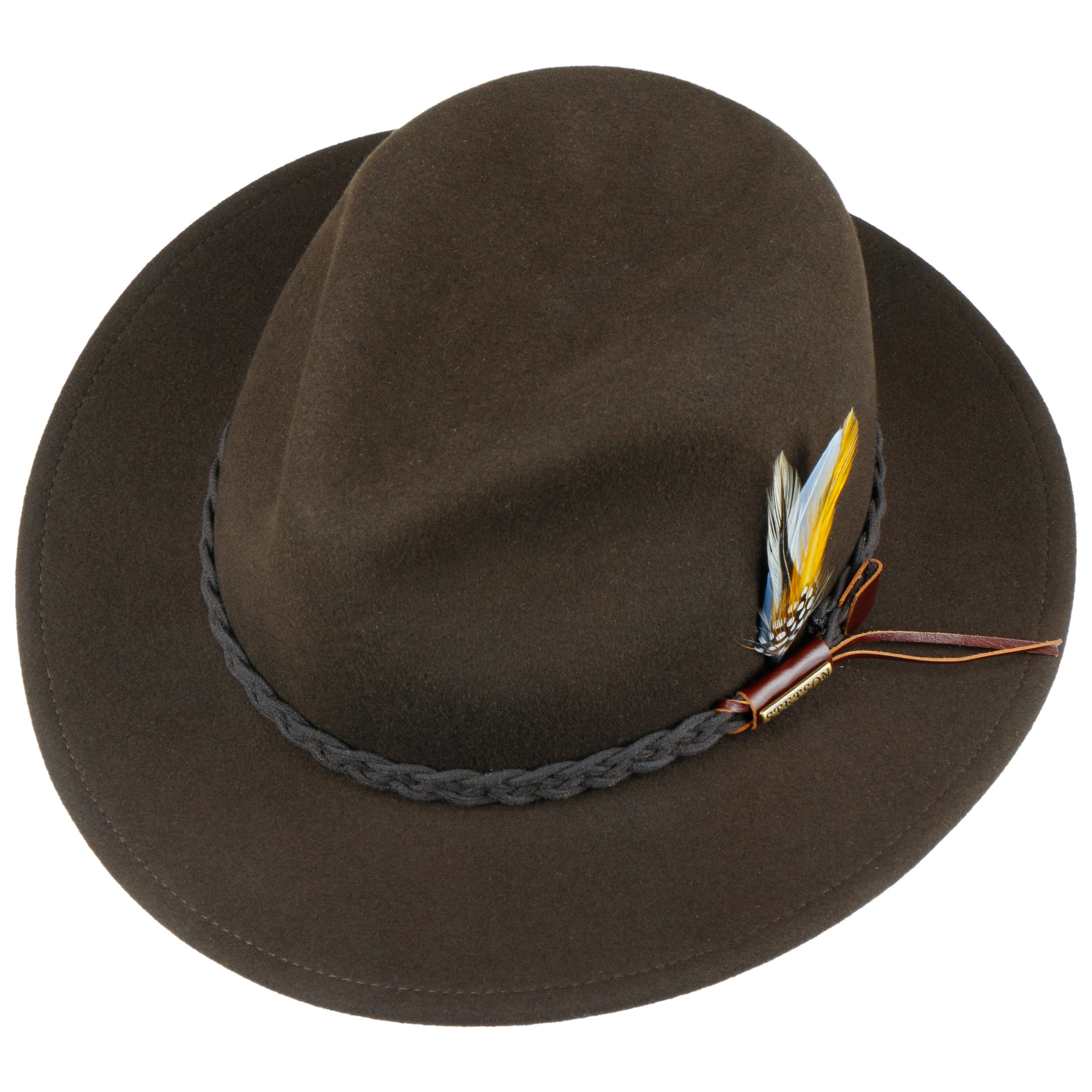 Stetson Cappello in Lana Dorset VitaFelt Uomo - Made USA Outdoor di Feltro da Pioggia con Fascia Pelle Autunno Estate Primavera Inverno Estate/Inverno - S (54-55 cm) Oliva