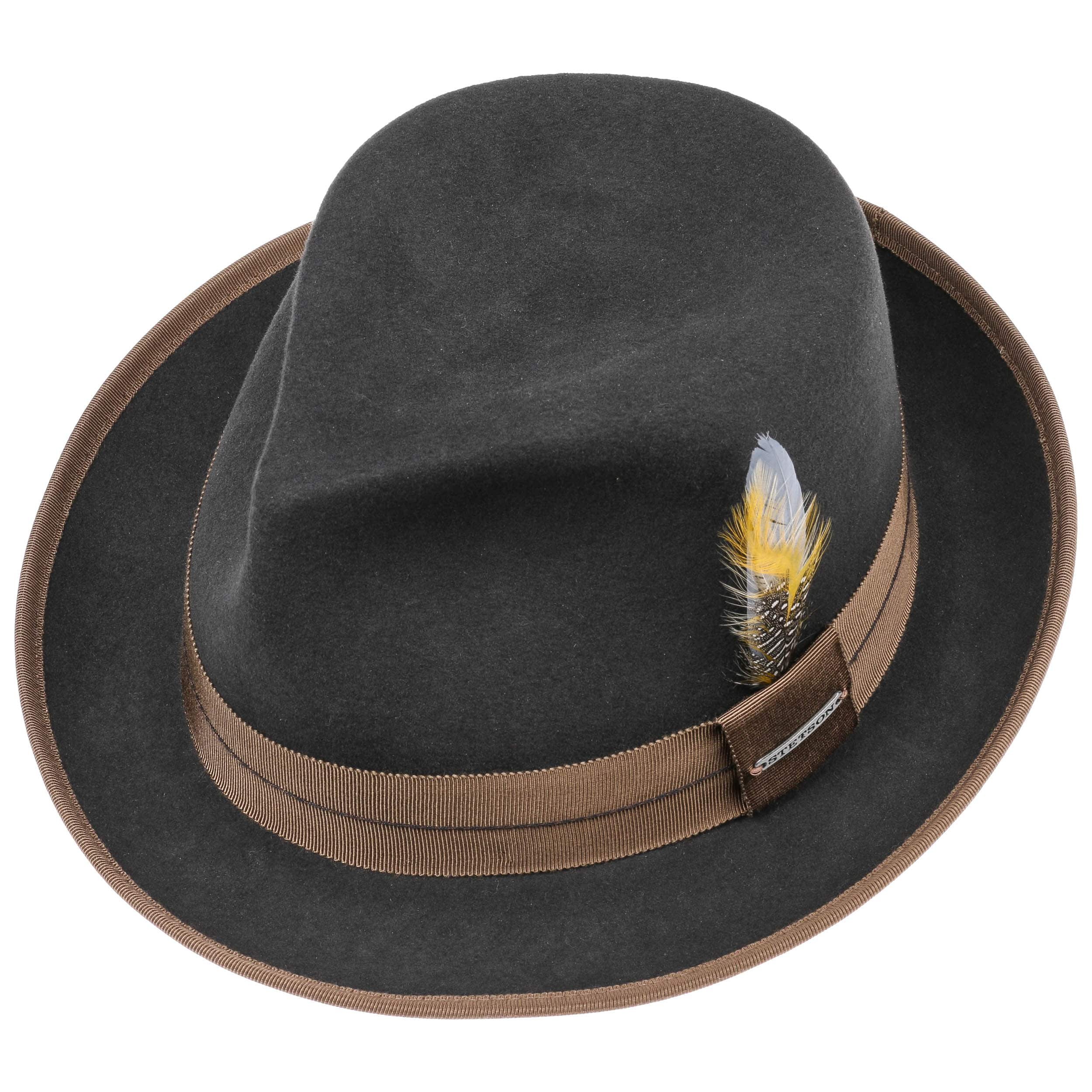 Stetson Cappello Branston Western VitaFelt Donna/Uomo - Made in USA da Pioggia Feltro di Lana Outdoor con Fascia Pelle Inverno Autunno/Inverno - XL (60-61 cm) Marrone Scuro