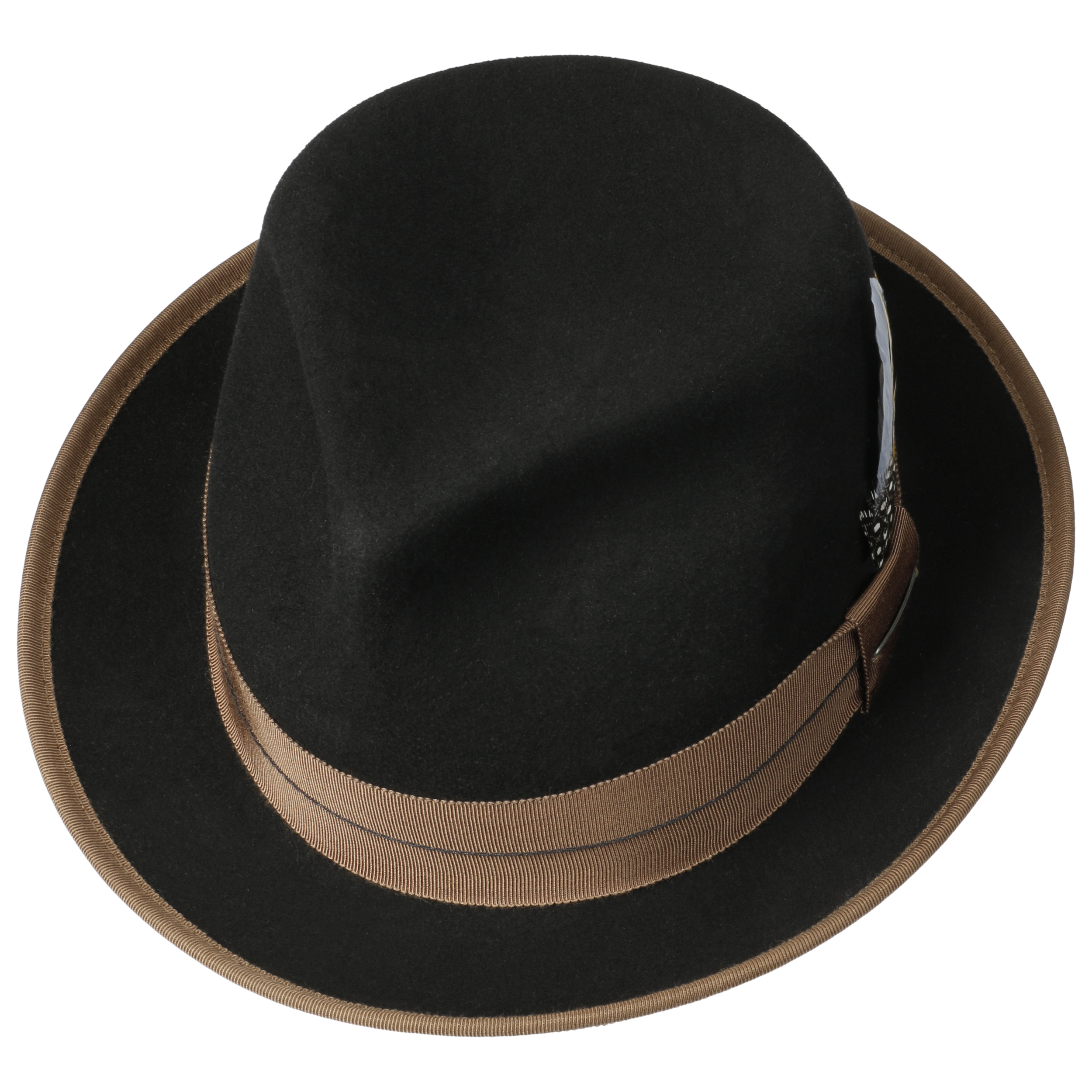 Mens 100% Lana Wool Trilby Fedora Hat In Grey/Black - One Size | BIG W