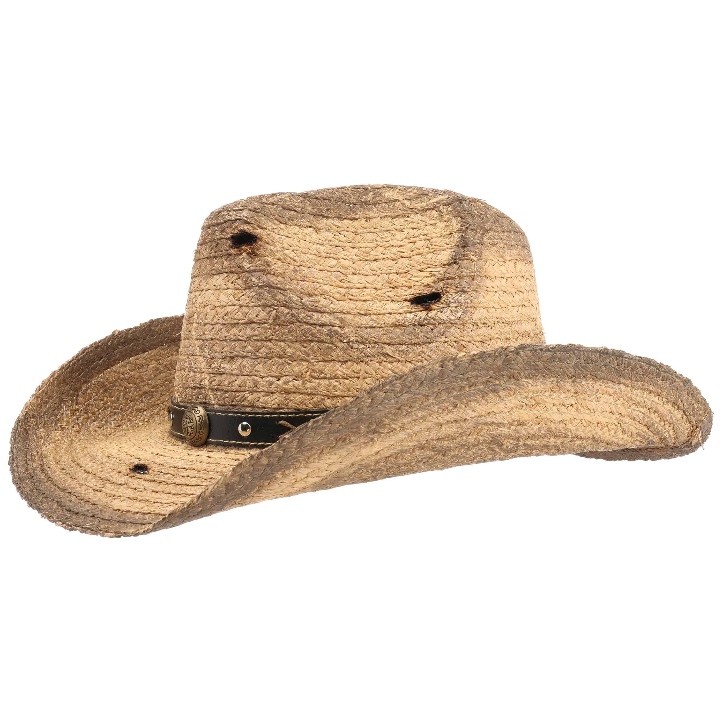 Cappello Di Paglia Western Cowboy Conner | Millersview Sole | Fascia Decorata E Taschino Nascosto