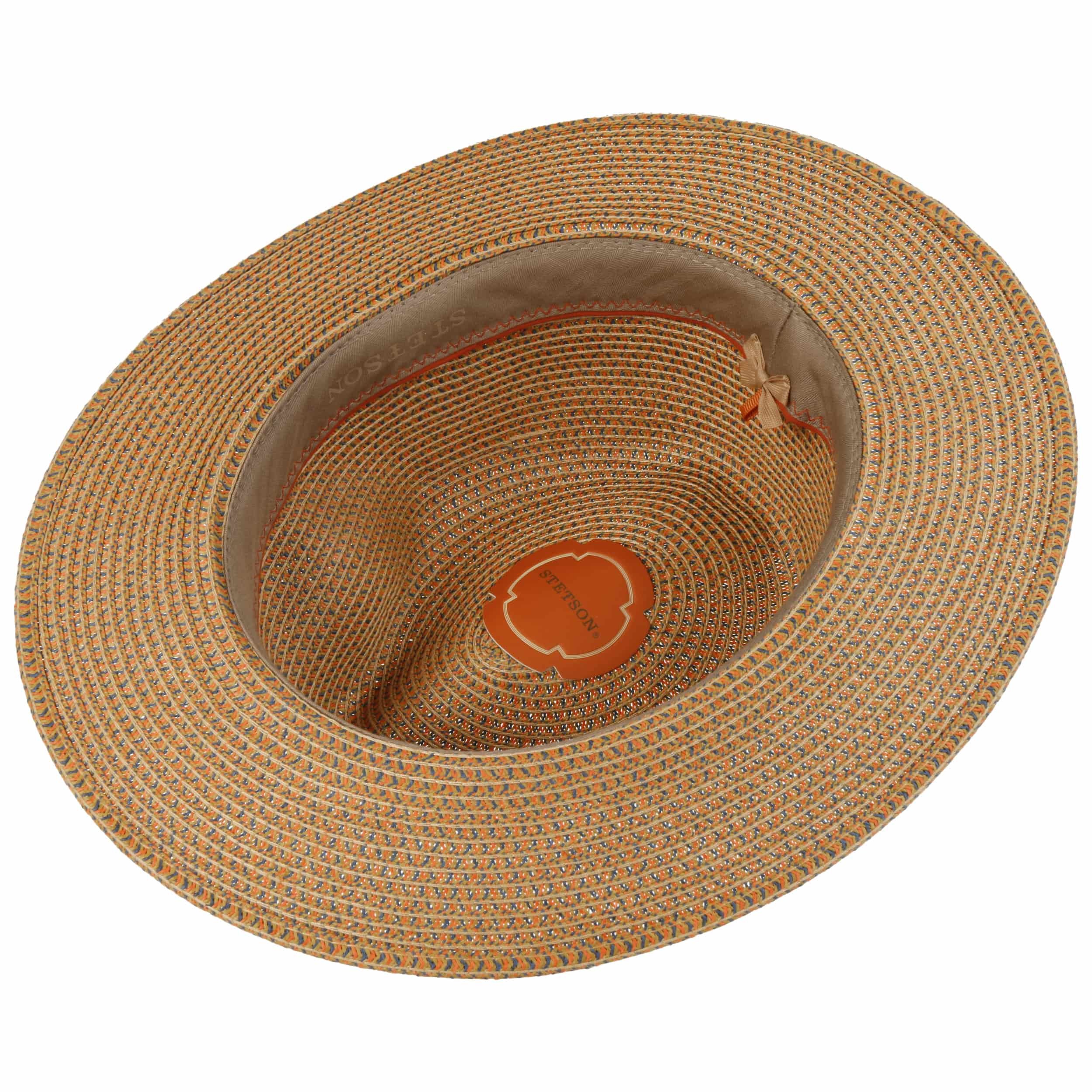 Stetson Cappello Paladon Toyo Traveller Unisex In Tessuto Mélange, Con Nastro Grosgrain, Tesa Larga 7 Cm, Primavera/Estate