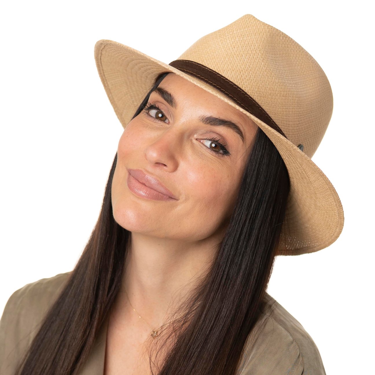 LIERYS Cappello Panama Gambler In Paglia - Unisex, Fatto A Mano In Ecuador, Protezione UV50, Fascia In Pelle - 5