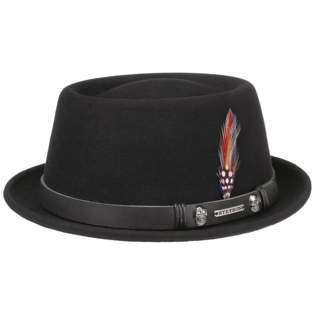 Cappelleria Melegari Cappello Jazz Pork Pie Charles | Feltro Di Lana Nastro Rigato Made In Italy Uomo Donna Autunno Inverno Marrone 60 61 108708728
