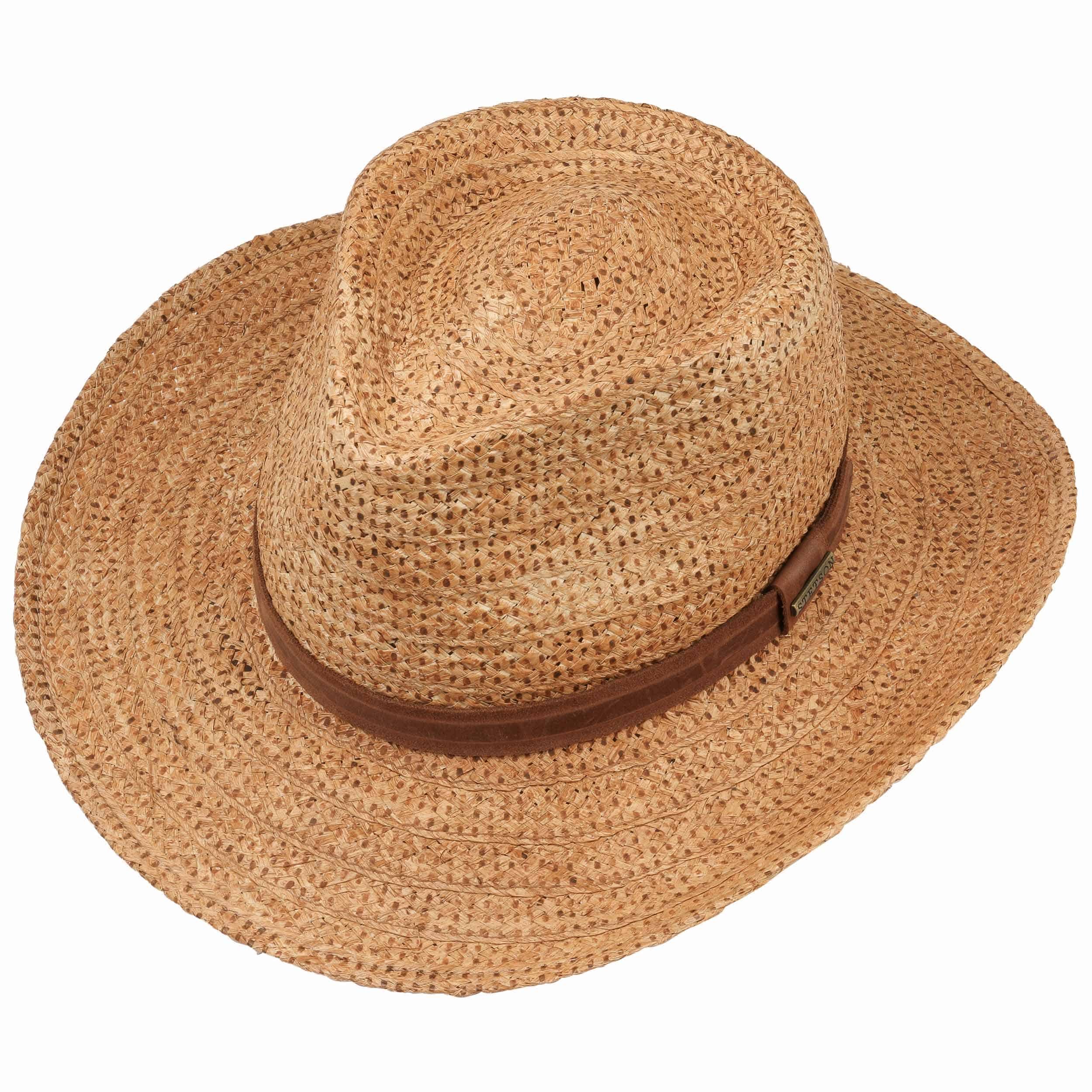 Stetson Cappello Western Glenrio In Rafia - Unisex, Con Fascia In Pelle E Dettagli In Pietre - Tesa Modellabile - Taglia XL (60-61 Cm), Colore Naturale - 4