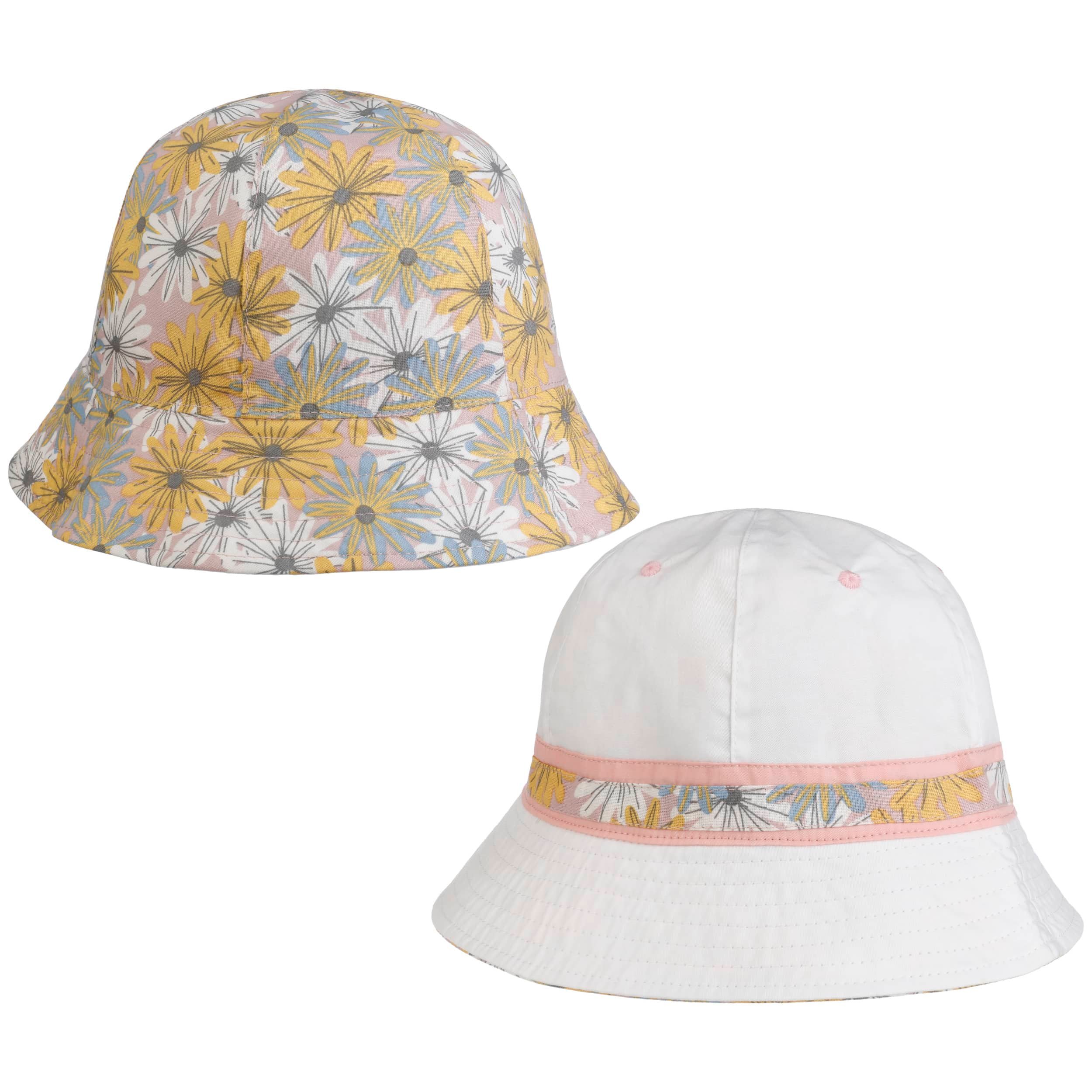 Cappello reversibile da donna in tessuto a secchiello