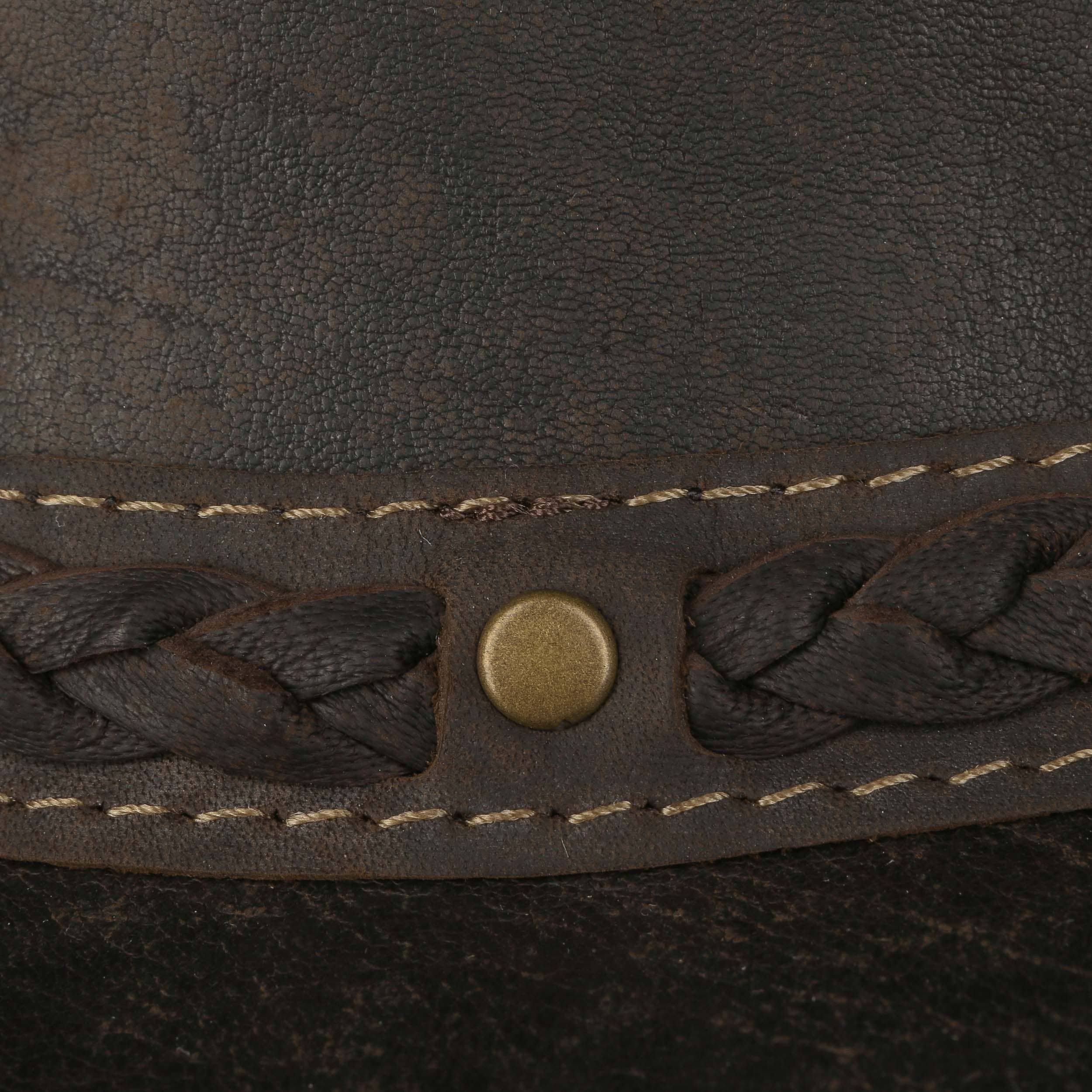 Cappello In Pelle Indiana – Marrone – Taglia M 56/57 Cm – Fatto In Australia – Traclet