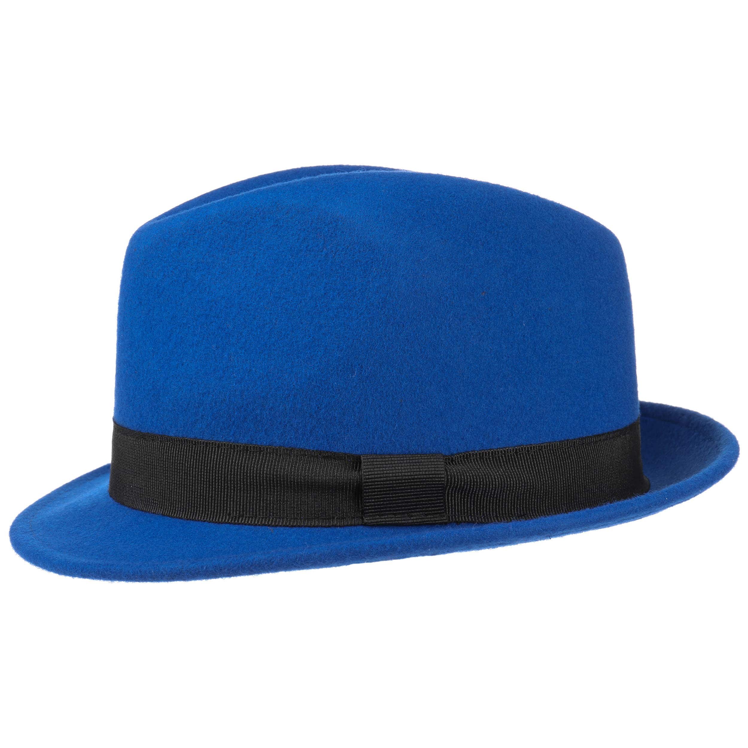 Cappello Trilby In Feltro Di Lana 100% - Made In Italy - Taglia 60 Cm - Colore Nero - 2