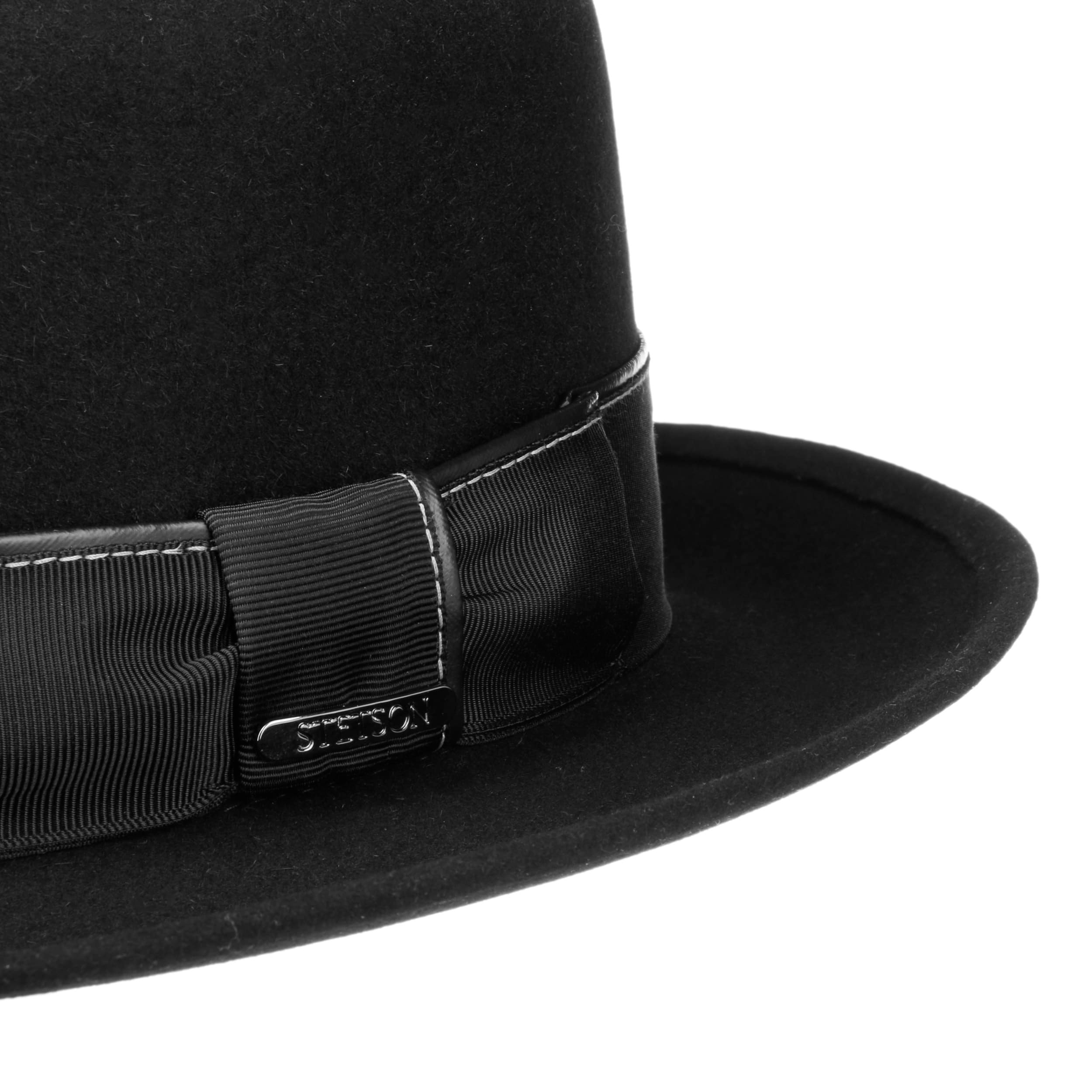 Cappello Pork Pie In Feltro Di Lana 100% Naxon, Classico Tinta Unita Made In Italy - 5