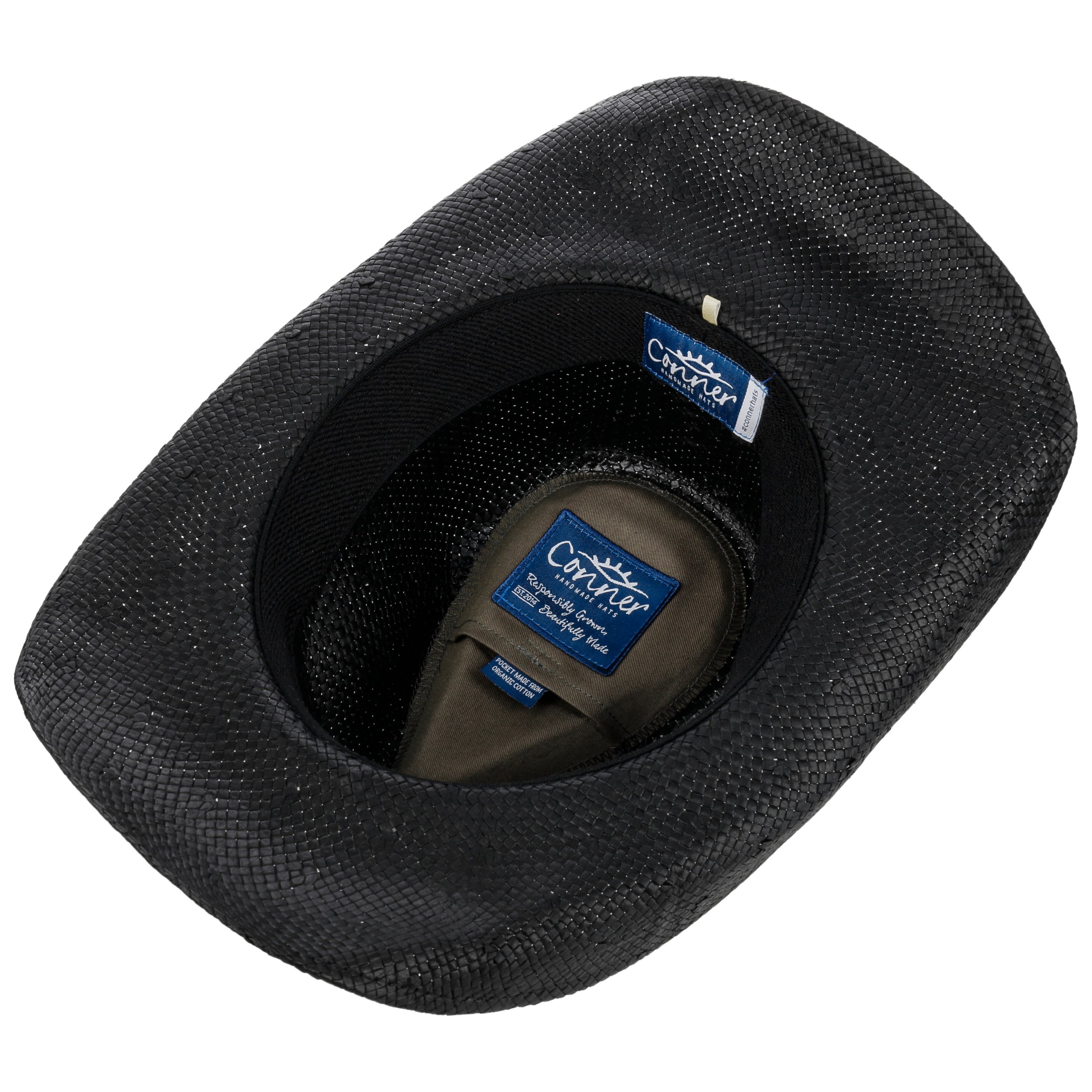 Classico Feltro Western Cowboy Cowgirl Cappelli per Donna Uomo Fedora Jazz Hat con Band(Lagre), Nero con Fascia diamantata, L