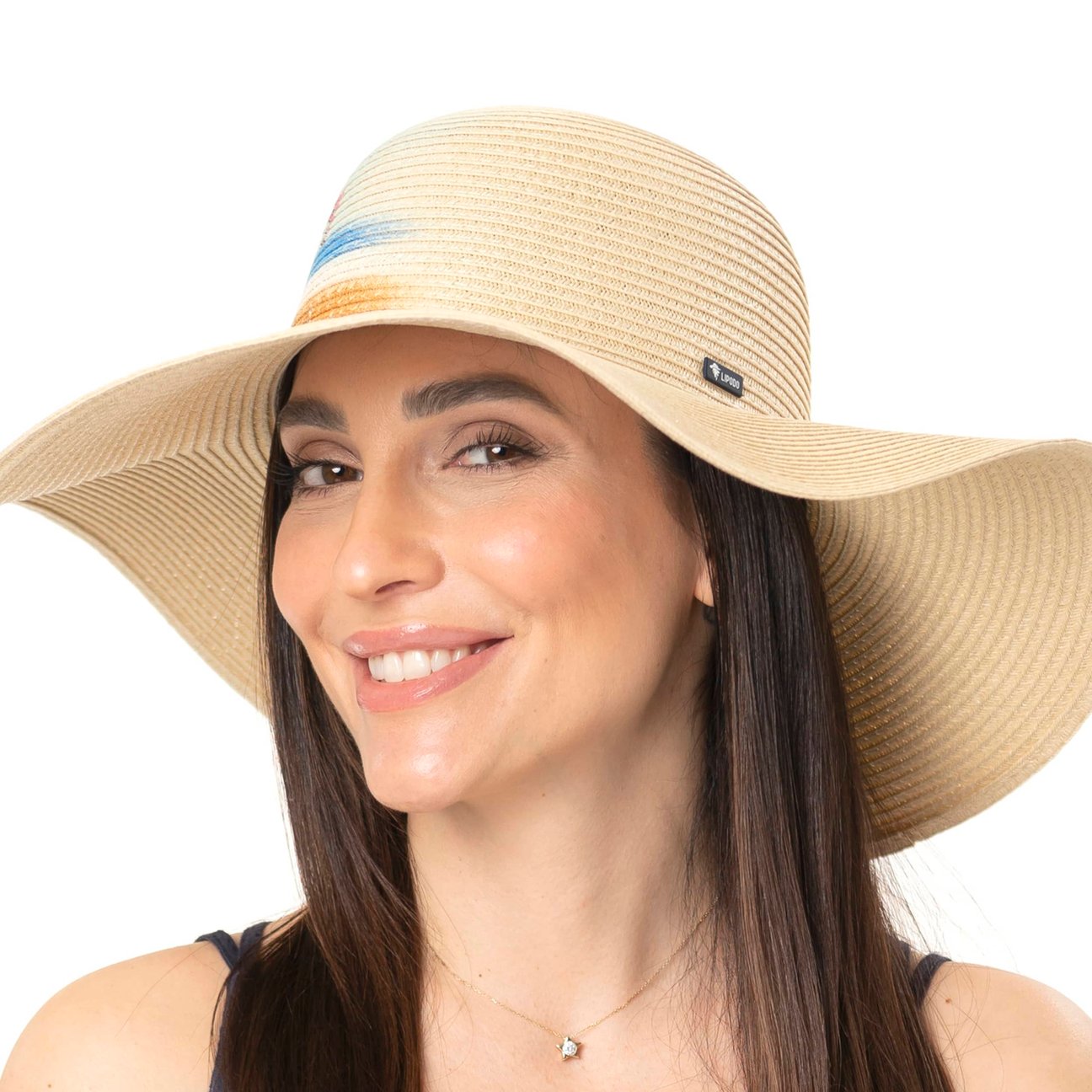 Cappelli estivi intrecciati a mano donna beach rafia logo personalizzato cappello di alghe di paglia a tesa larga con supporto FBA con frange