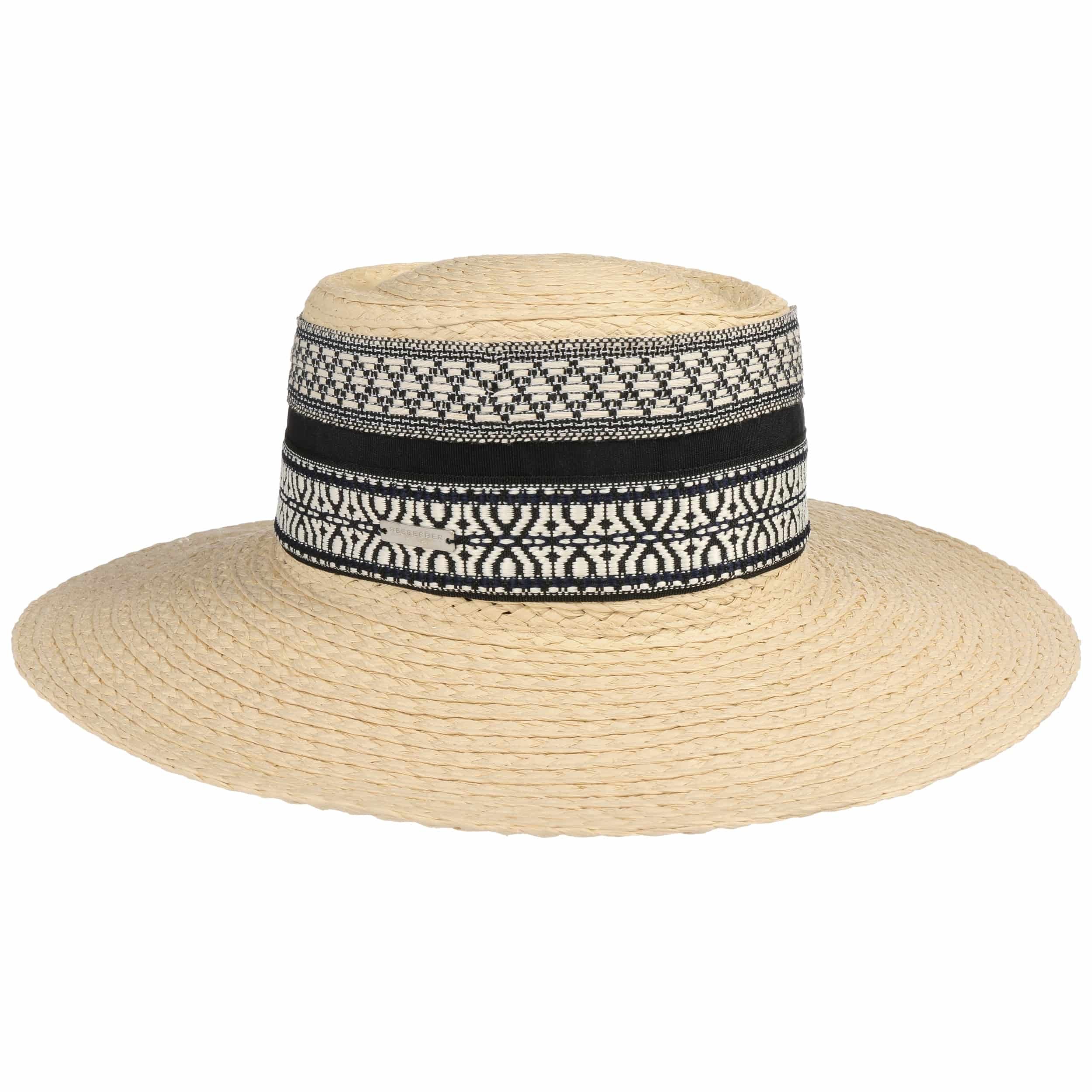 Cappello da sole misura 60 cappello di paglia da donna a tesa larga, cappello floppy a tesa larga, bowknot, cappello da spiaggia pieghevole, Nero , Taglia unica