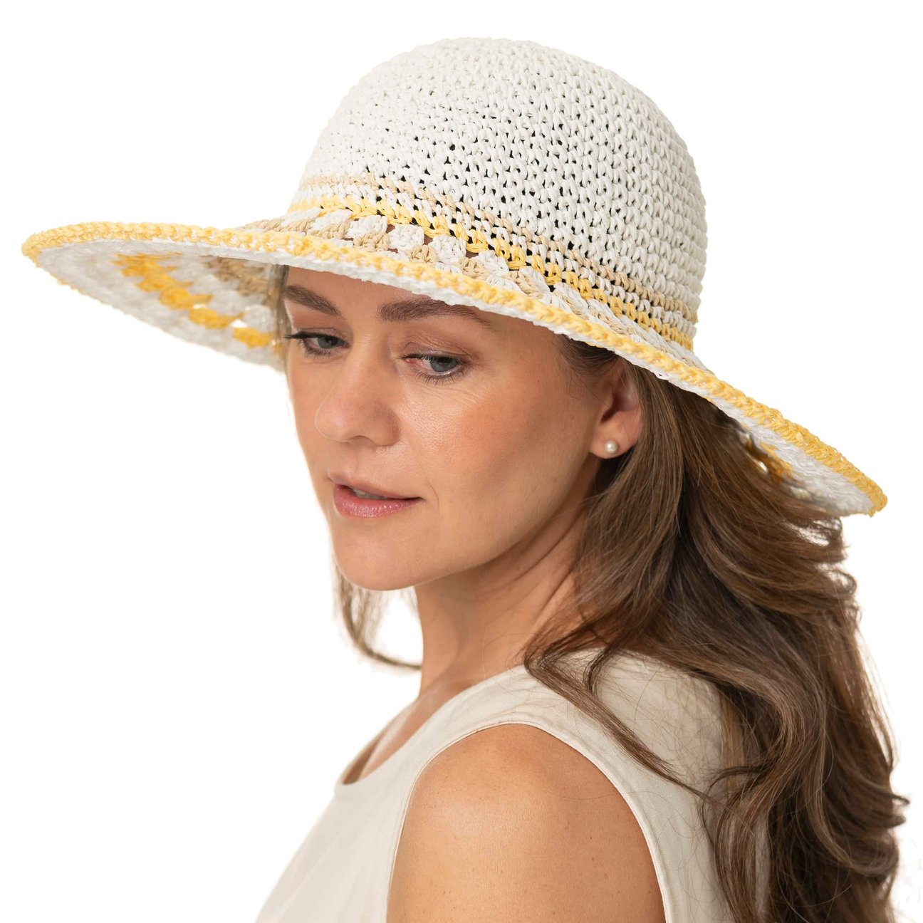 Cappello da pescatore D-Bobby Chardons a tesa stretta Ricamo blu e