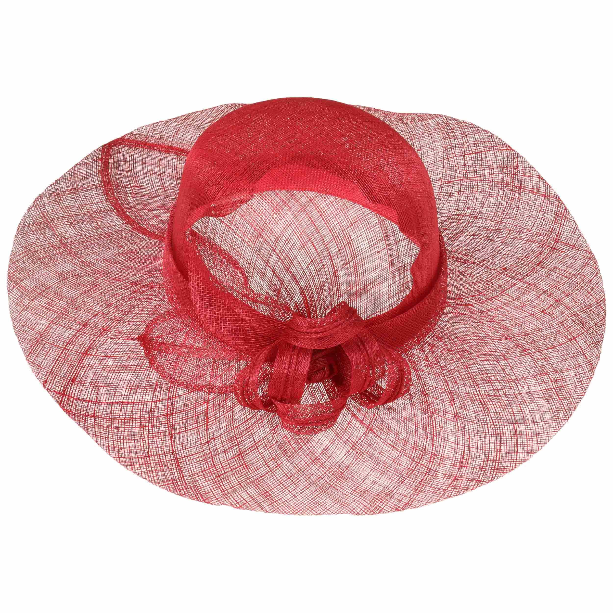 Cappello Fascinator In Organza A Tesa Larga - Paglia Sintetica Per Matrimoni E Derby - Fiore Removibile - Taglia Unica 54-58 Cm