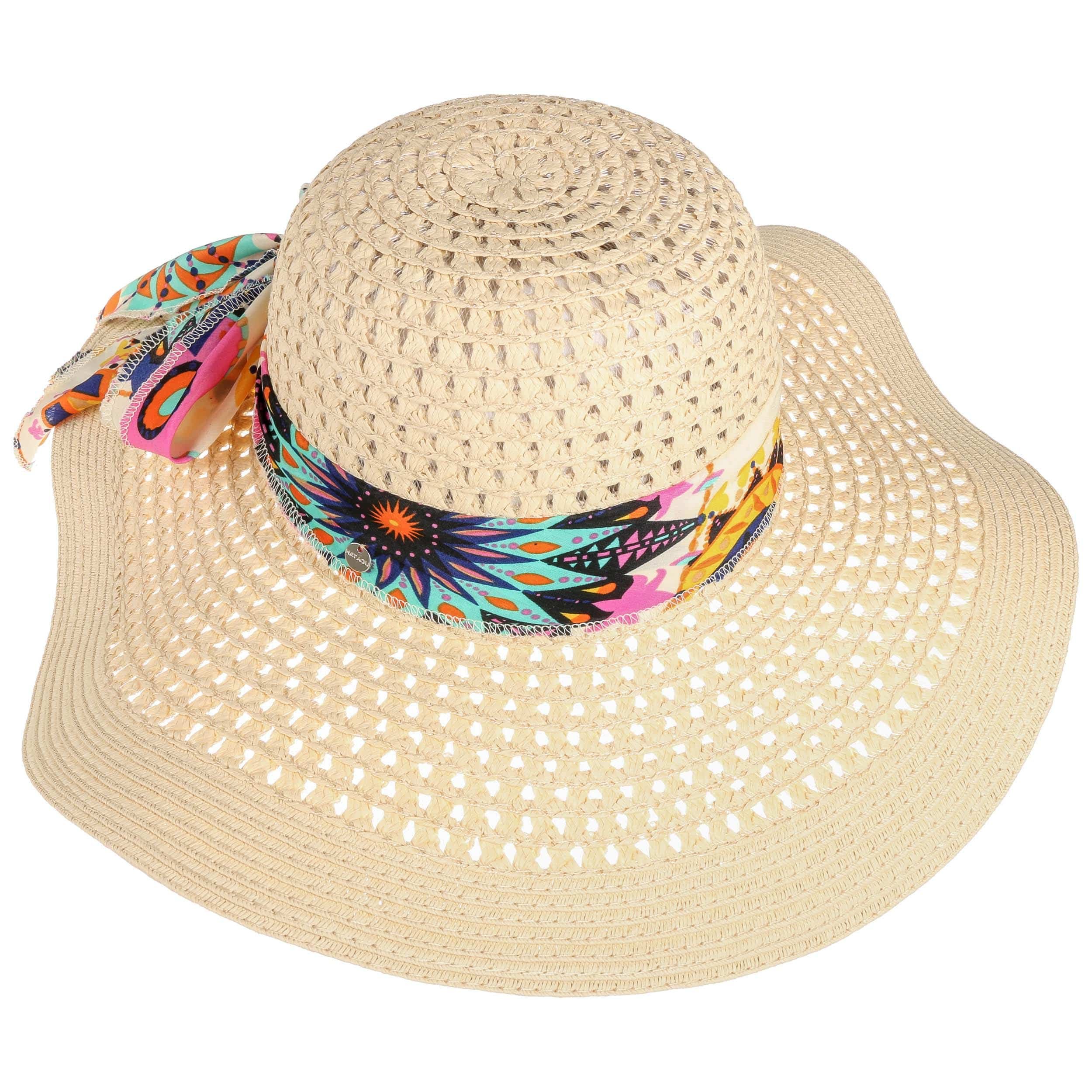 XGOPTS Cappello Da Sole A Tesa Larga Reversibile Per Donna - Cappello Da Spiaggia Estivo In Misto Cotone, Unisex, Taglia M (56-58 Cm), Colore Nero
