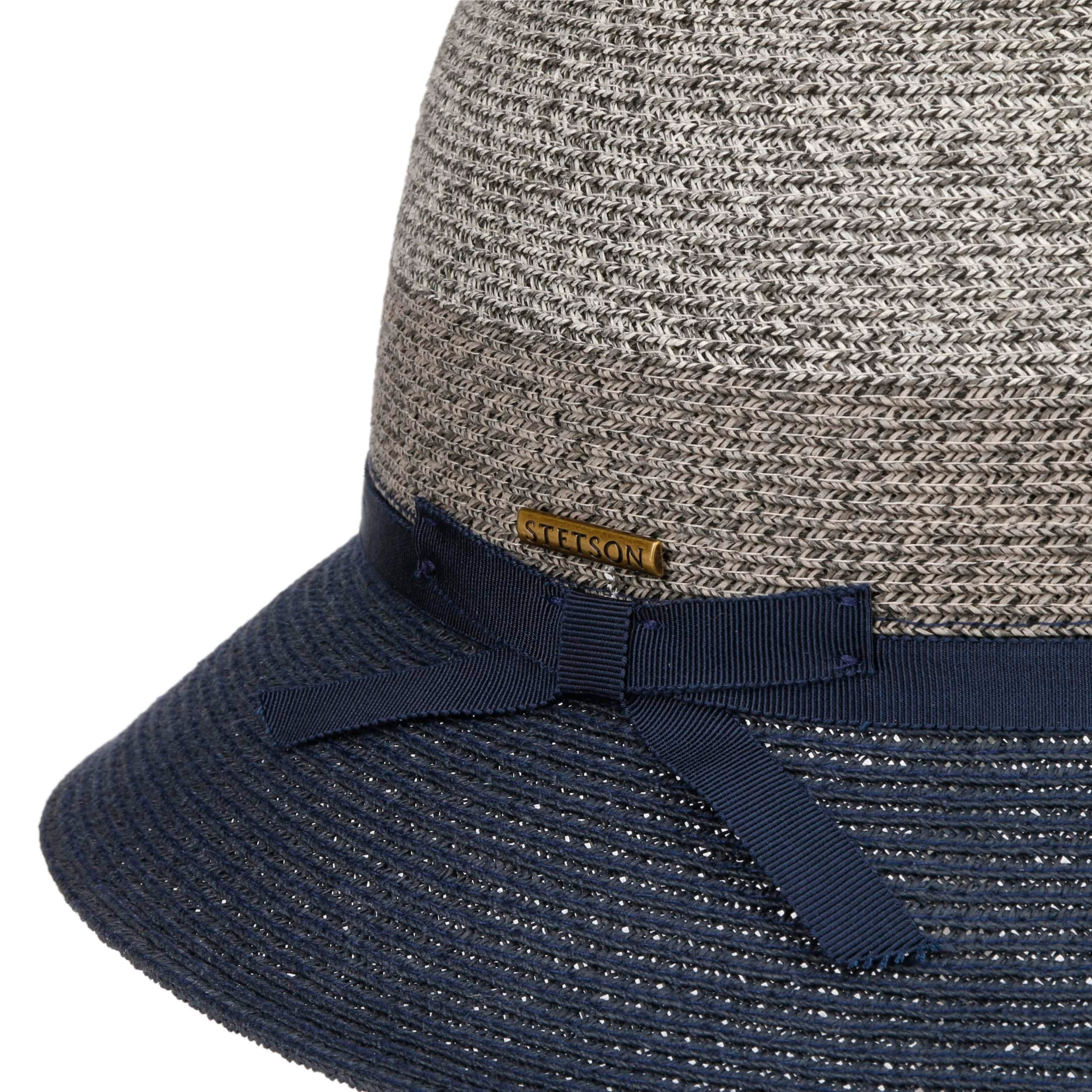 Stetson Cappello Paladon Toyo Traveller Unisex In Tessuto Mélange, Con Nastro Grosgrain, Tesa Larga 7 Cm, Primavera/Estate