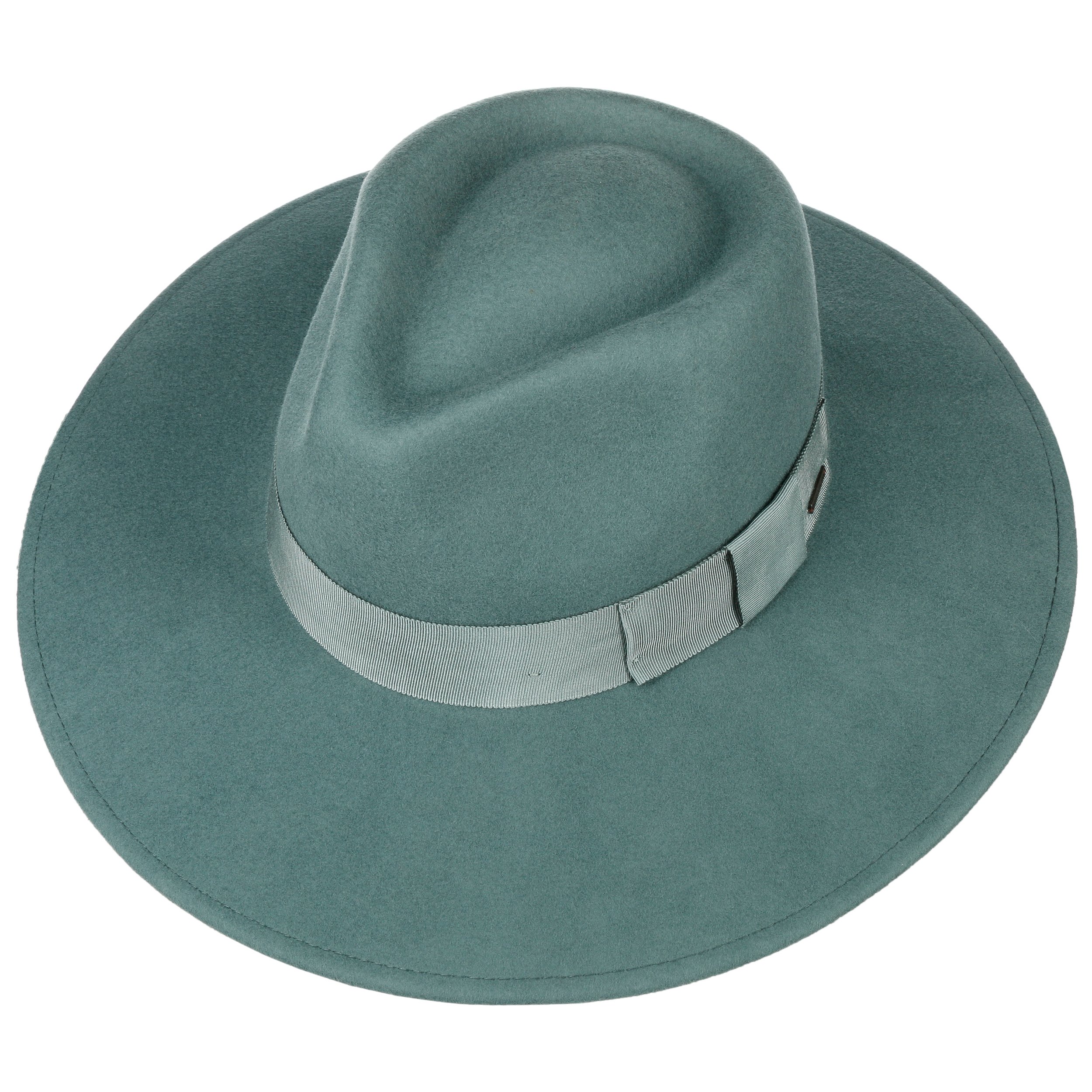 Cappello Fedora Brixton Joanna In Feltro Blu - Taglia Media - Nuovo Senza Etichette