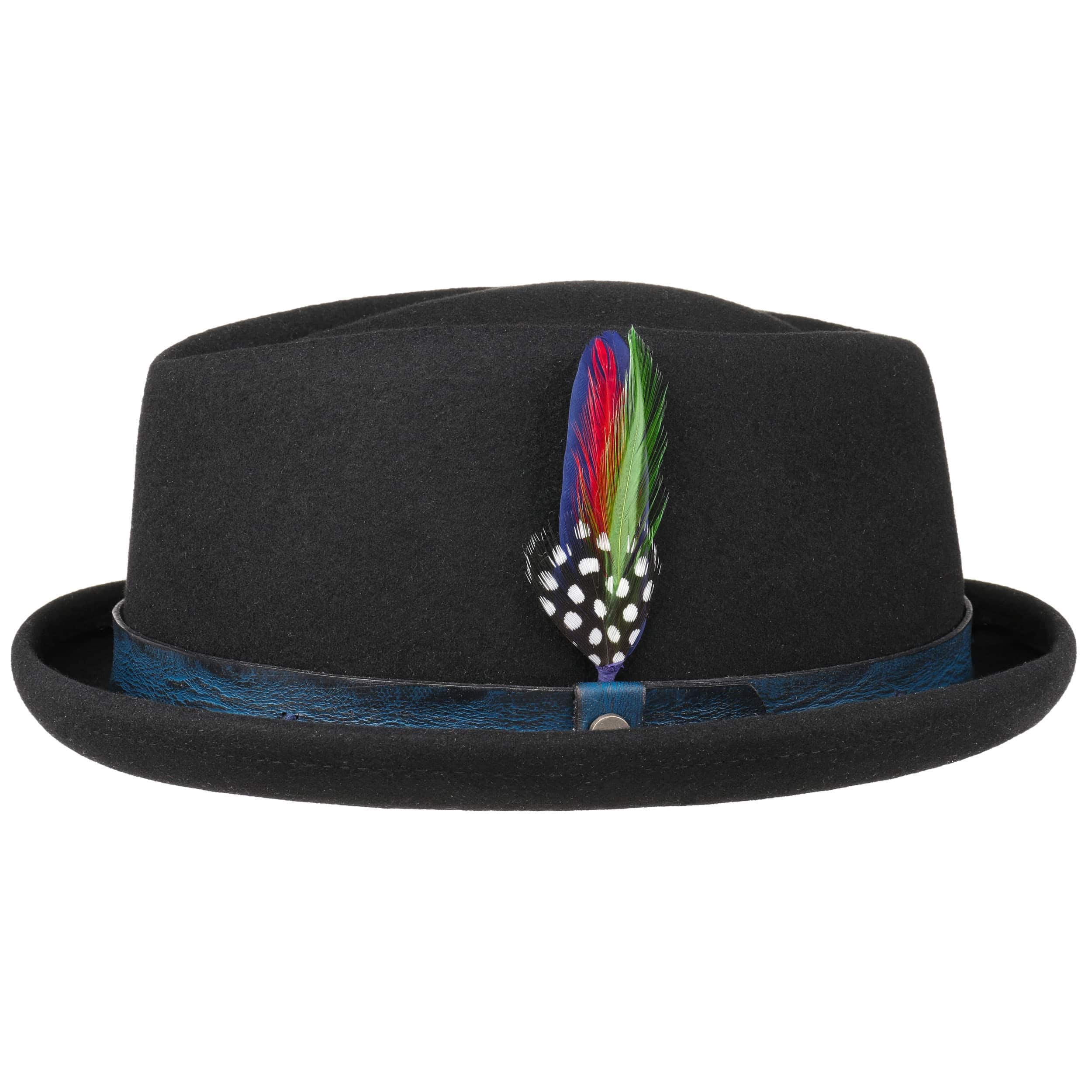 Cappello Pork Pie In Feltro Di Lana - Made In Italy, Classico Ed Elegante, Tesa 4.5cm