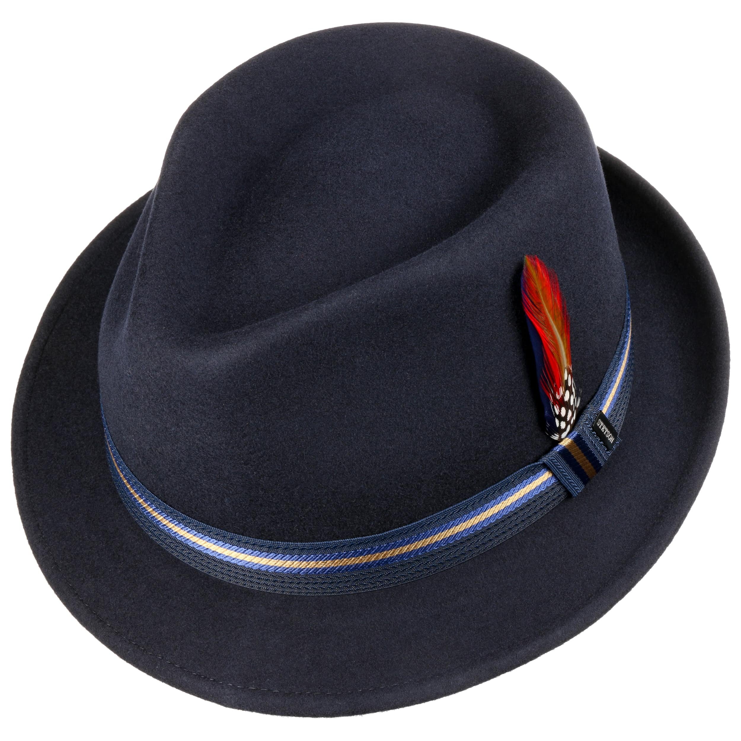 Cappello Trilby In Feltro Di Lana – Made In Italy, Taglia 61 Cm, Colore Nero, Tesa 4.5 Cm