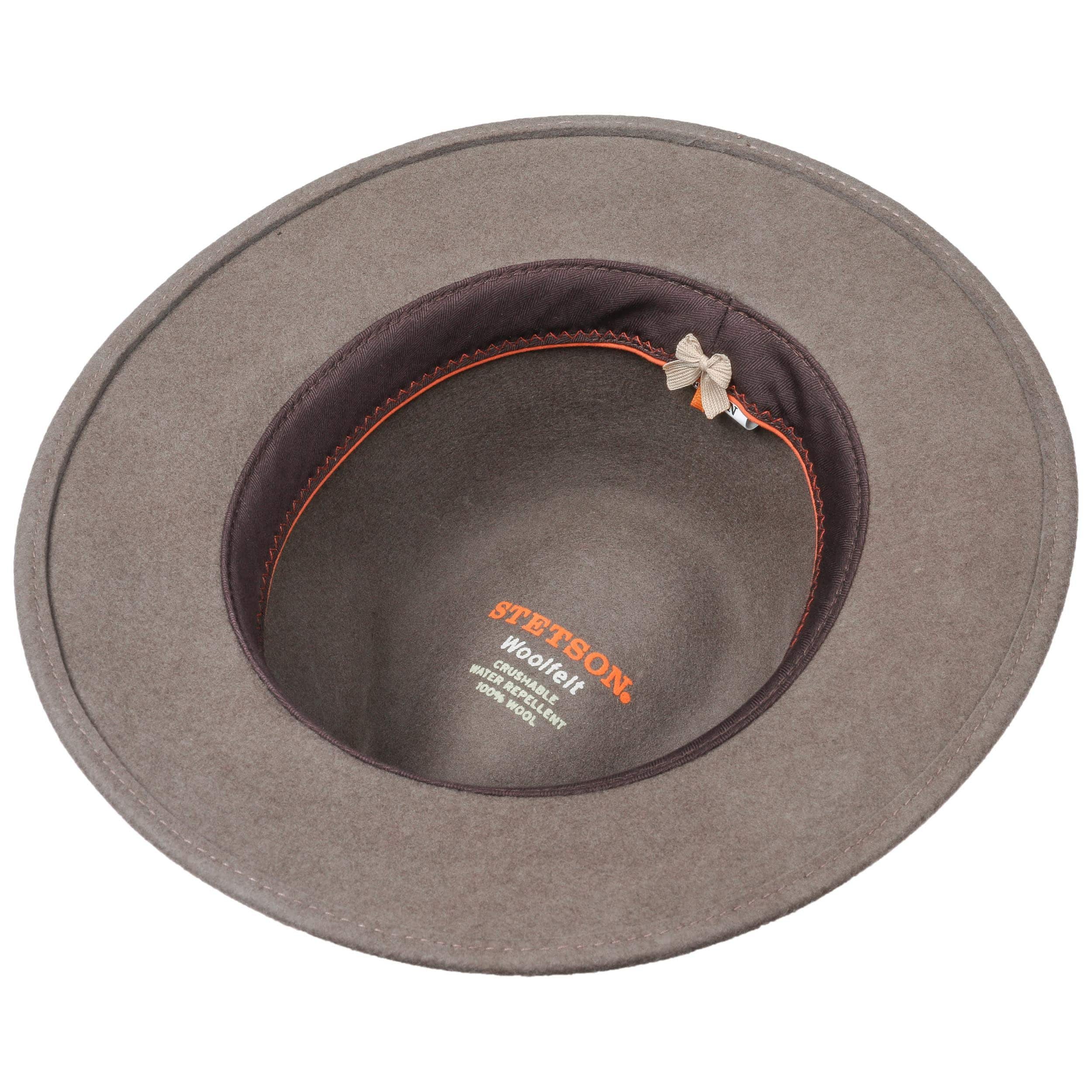 Stetson Crowndale Traveller – Cappello In Feltro Di Lana Uomo, Con Fascia In Pelle, Idrorepellente E Pieghevole