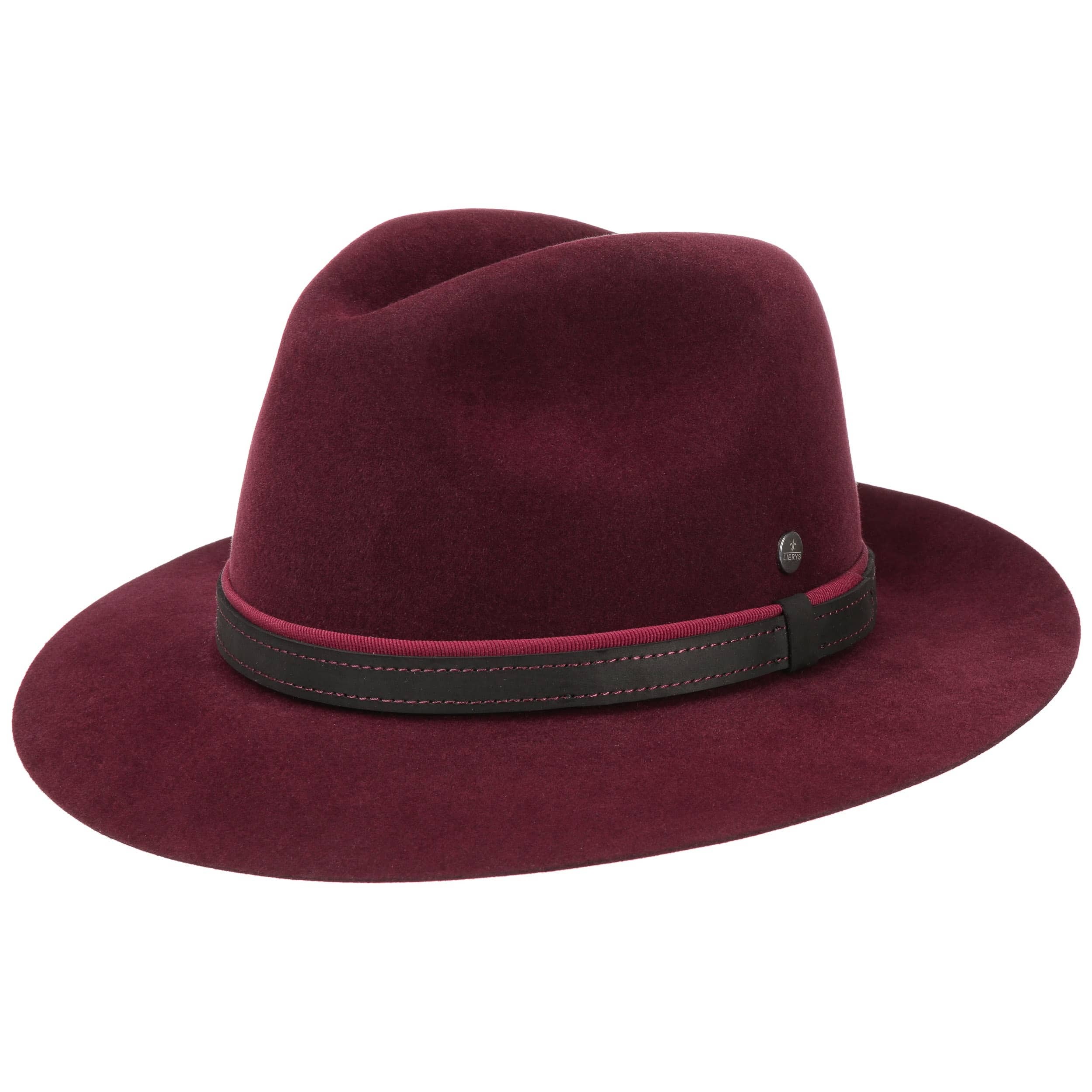 Chapeau Fedora bleu marine de haute qualité avec bracelet en cuir vintage pour h