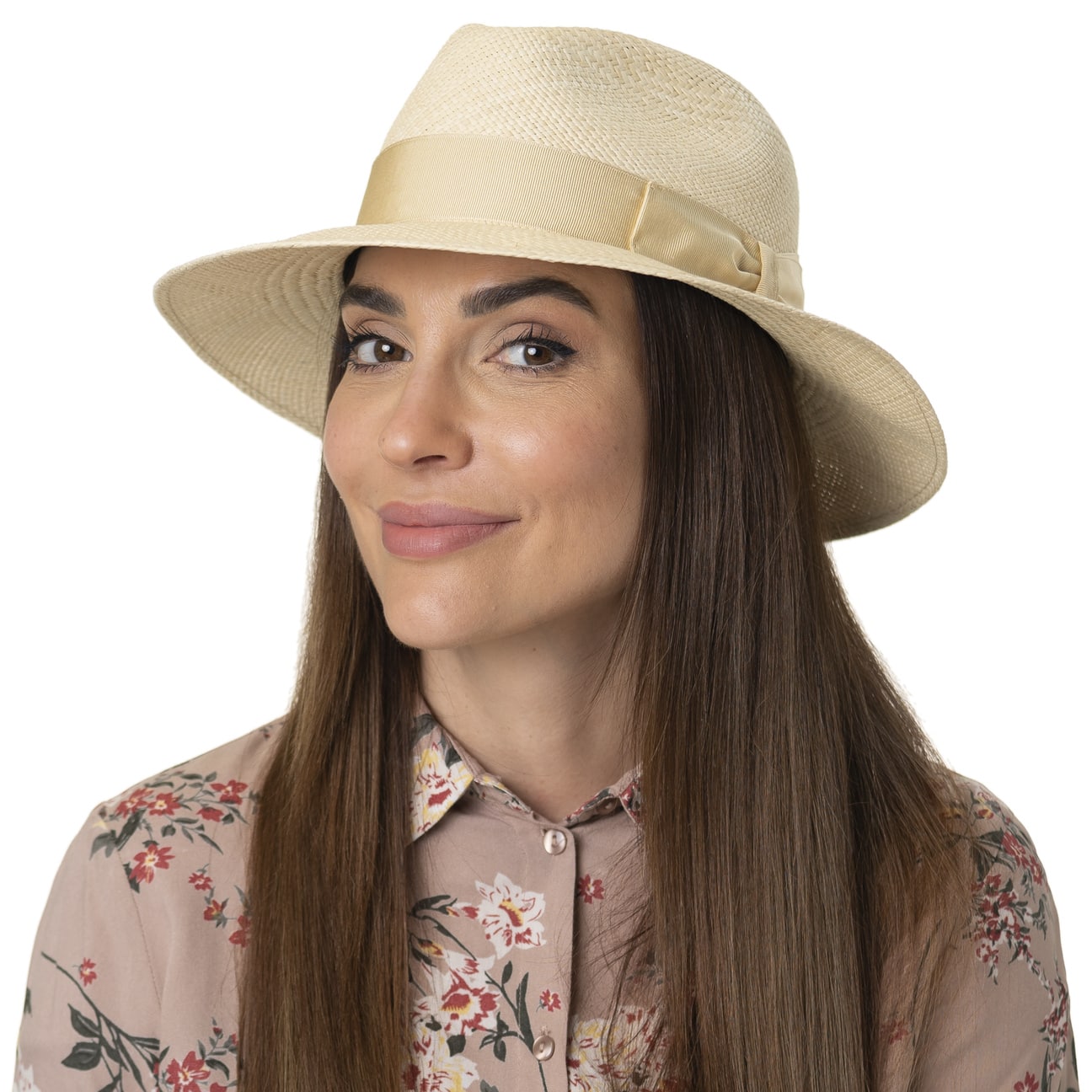 Fedora Cappello Donna Elegante Paglia Cappello Alla Borsalino