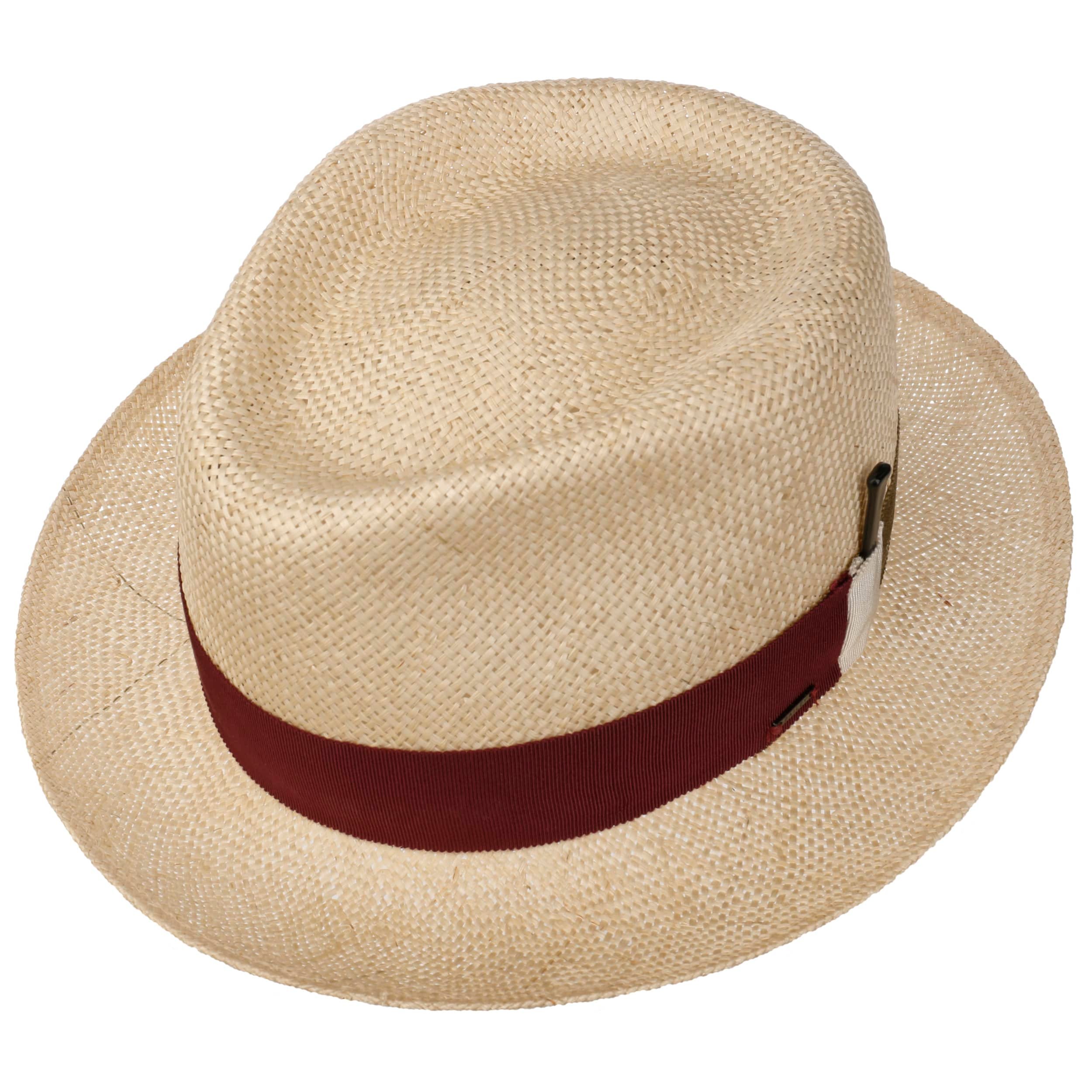 Bailey 1922 Cappello di Paglia Rundle1922 Uomo - Made in USA Cappelli da Spiaggia Estivo con Fascia Pelle, Nastro Grosgrain Estate Primavera/Estate - S (54-55 cm) Natura