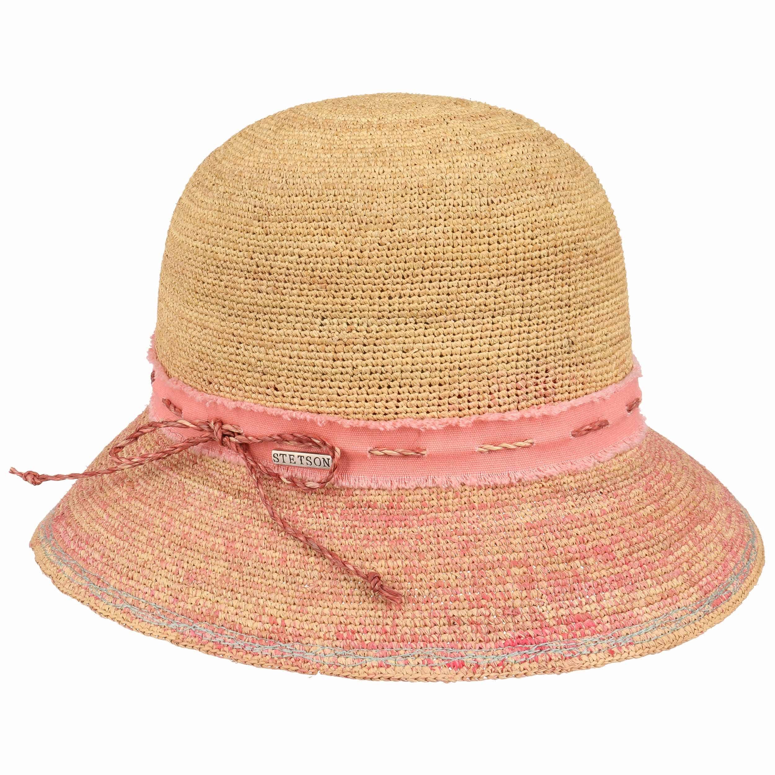 Cappello Di Paglia Stetson Jenkins Crochet - Made In Italy, Falda 6.5 Cm, Nastro Grosgrain, Per Uomo/donna, Estate