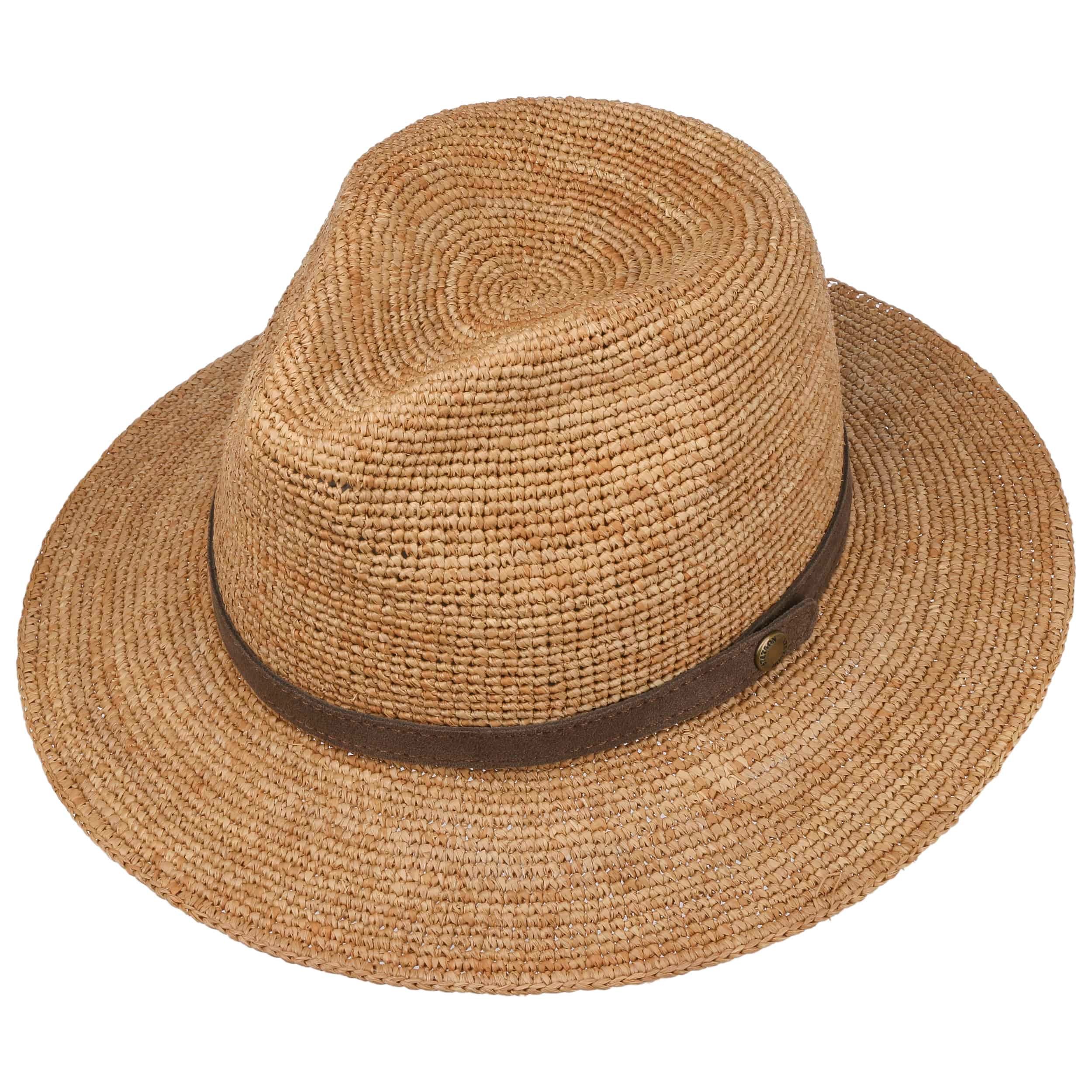 Stetson Cappello Di Paglia Toyo Con Piume - Uomo/Donna - Falda 7,5 Cm - Per Spiaggia Ed Estate