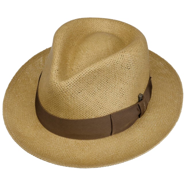 Bailey 1922 Cappello di Paglia Hansons1922 Uomo - Made in USA da Sole con Nastro Grosgrain Estate Primavera/Estate - S (54-55 cm) Grigio Scuro