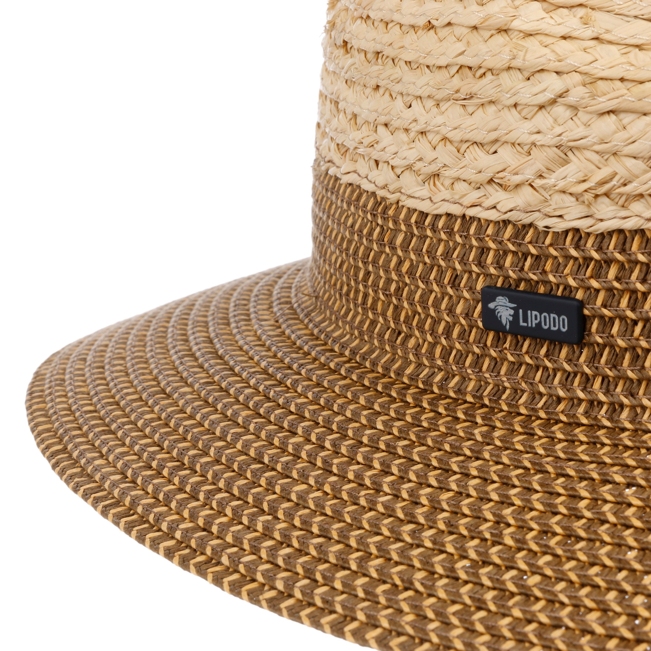 Cappello In Paglia Da Cowboy MG Outback – Rafia Naturale Tinta Tè – Con Sottogola In Pelle