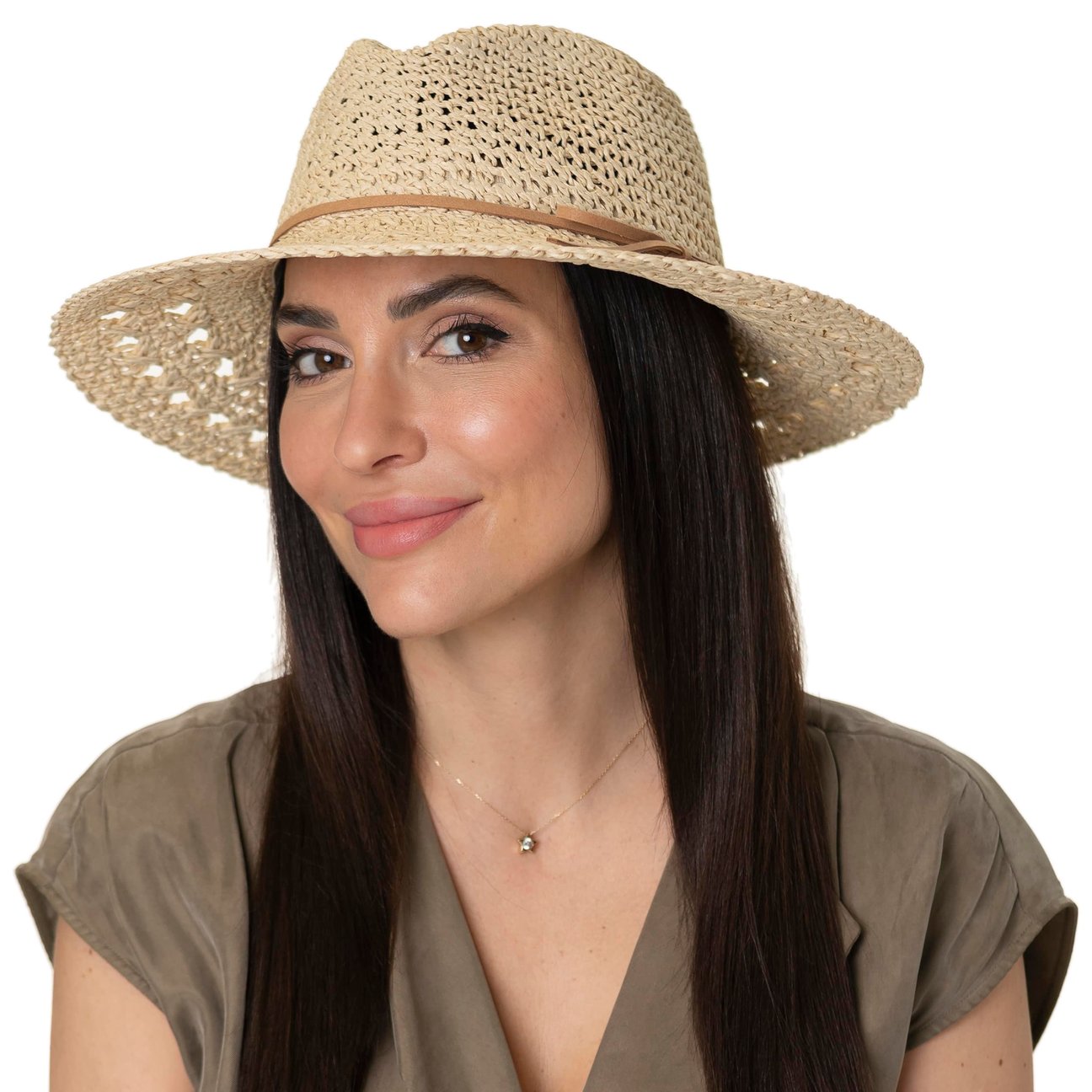 LIPODO Big Brim Traveller Cappello di Paglia Unisex - Cappello in 100