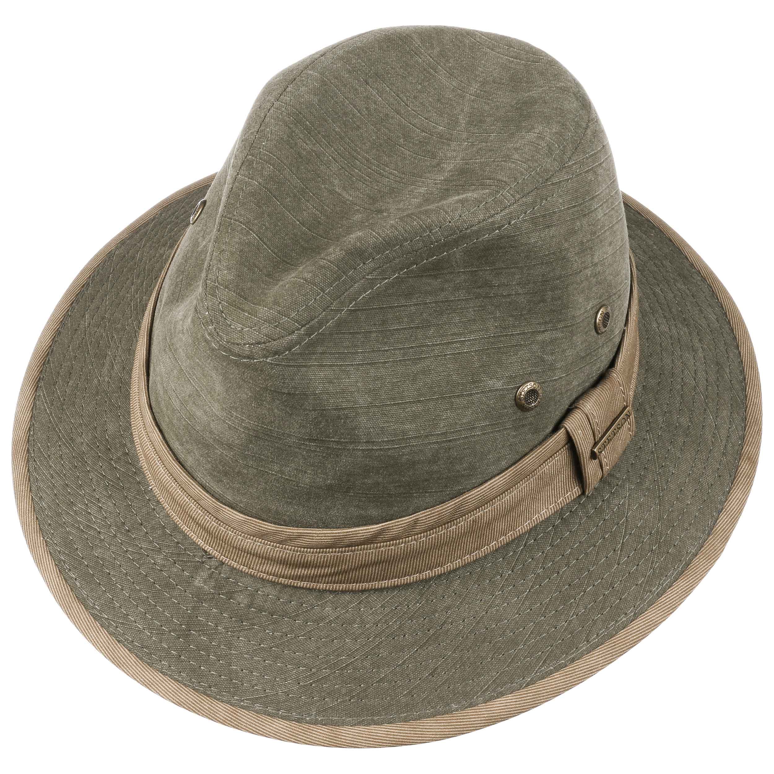 Stetson Cappello Paladon Toyo Traveller Unisex In Tessuto Mélange, Con Nastro Grosgrain, Tesa Larga 7 Cm, Primavera/Estate