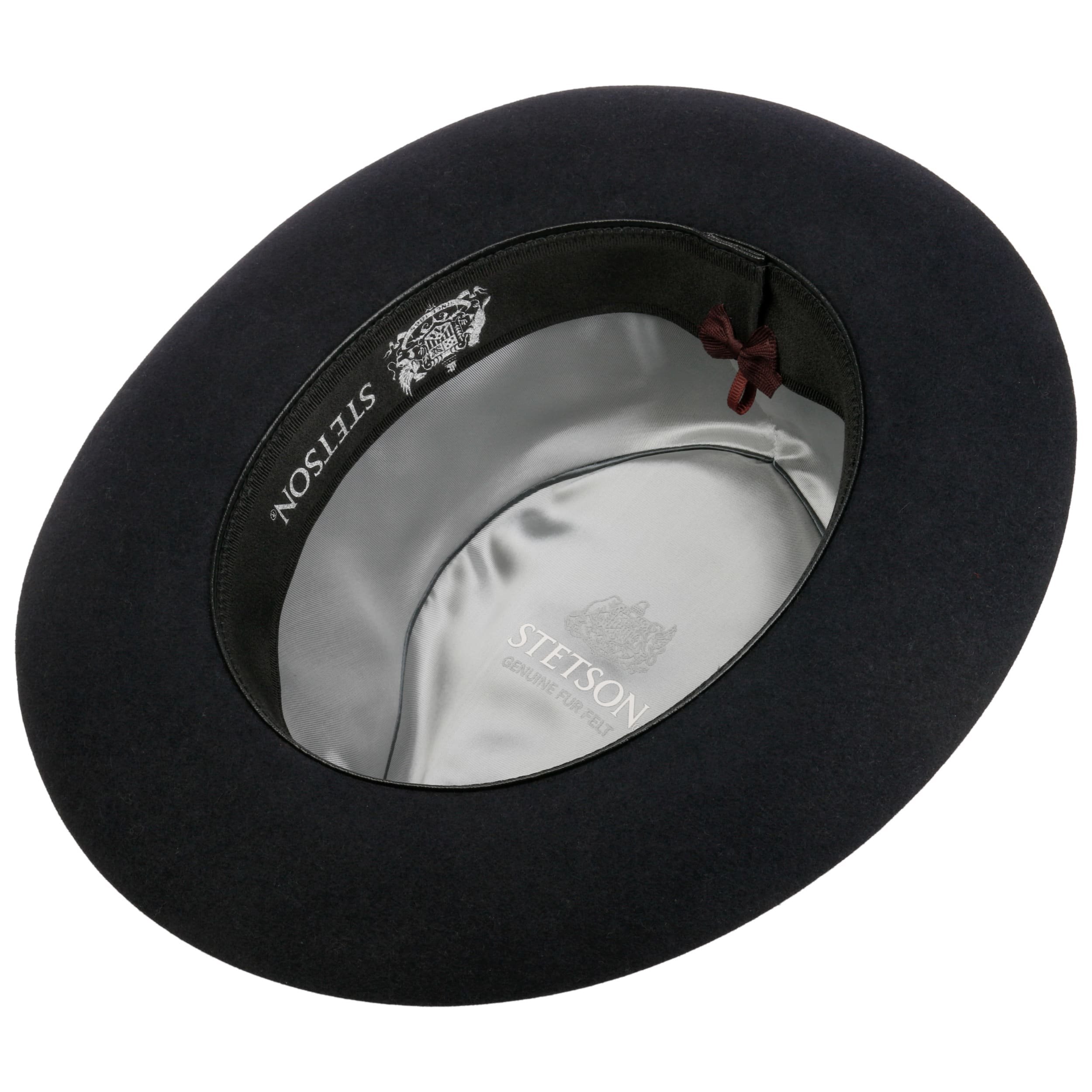 Stetson Cappello In Lana Open Crown Asahi Guard | Unisex, Feltro, Fascia In Pelle, Nero, XL (60-61 Cm)