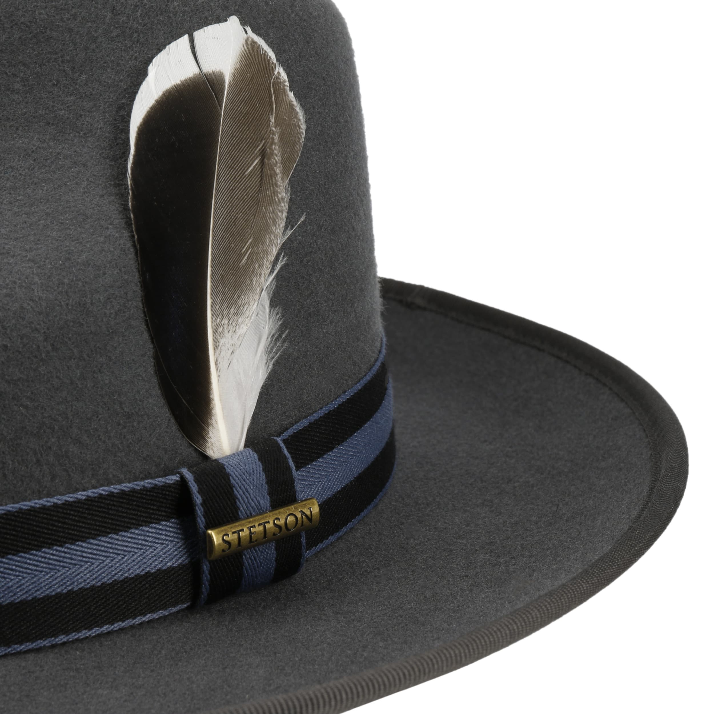 Cappello Fedora Grigio Chiaro In Feltro Di Lana - Foto 4