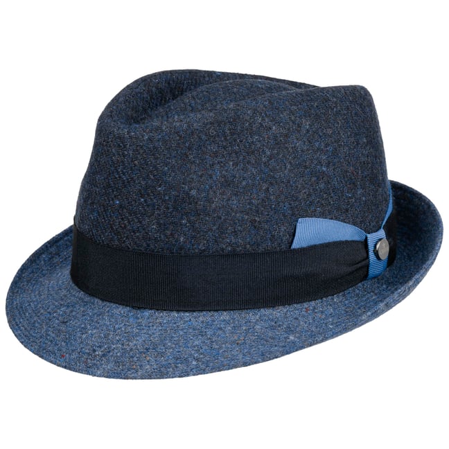 Cappello Trilby In Feltro Di Lana – Prodotto In Italia, Taglia 63 Cm, Colore Grigio, Tesa 4,5 Cm