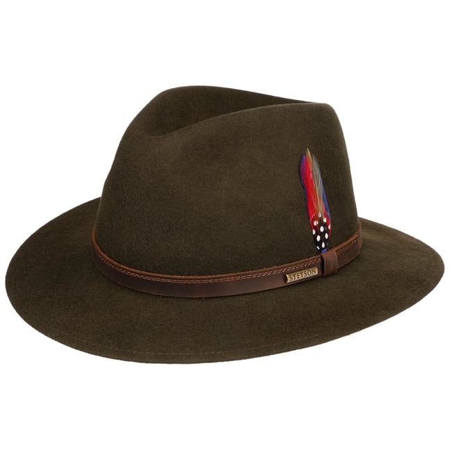 Stetson Landell Cappello In Lana Traveller Uomo - Feltro Idrorepellente, Fodera In Cotone E Fascia In Pelle - Autunno/Inverno