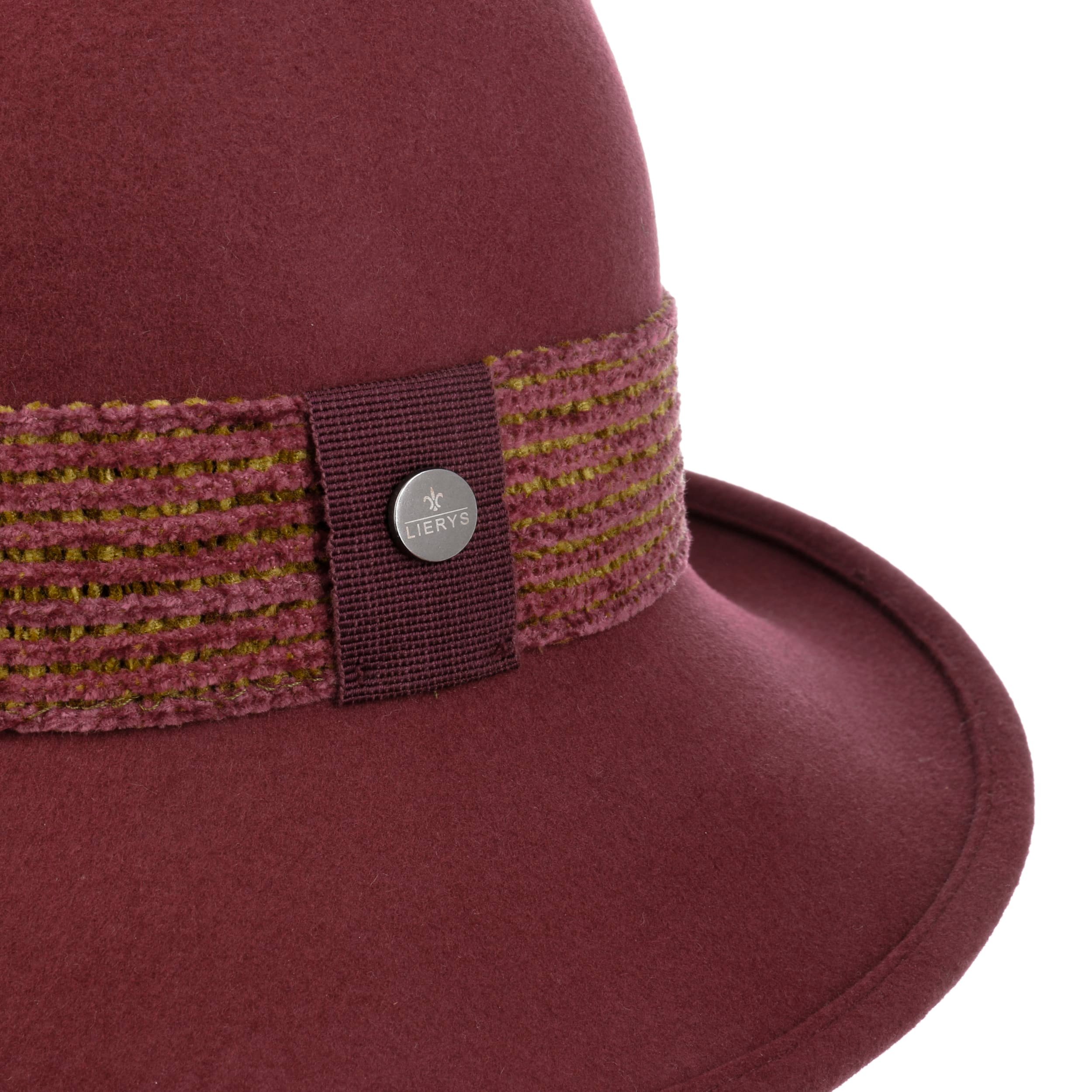 LIERYS Cappello in Lana Janvell Trilby Donna/Uomo - Made Italy Feltro di Autunno Estate Primavera Inverno Estate/Inverno - S (54-55 cm) ruggine