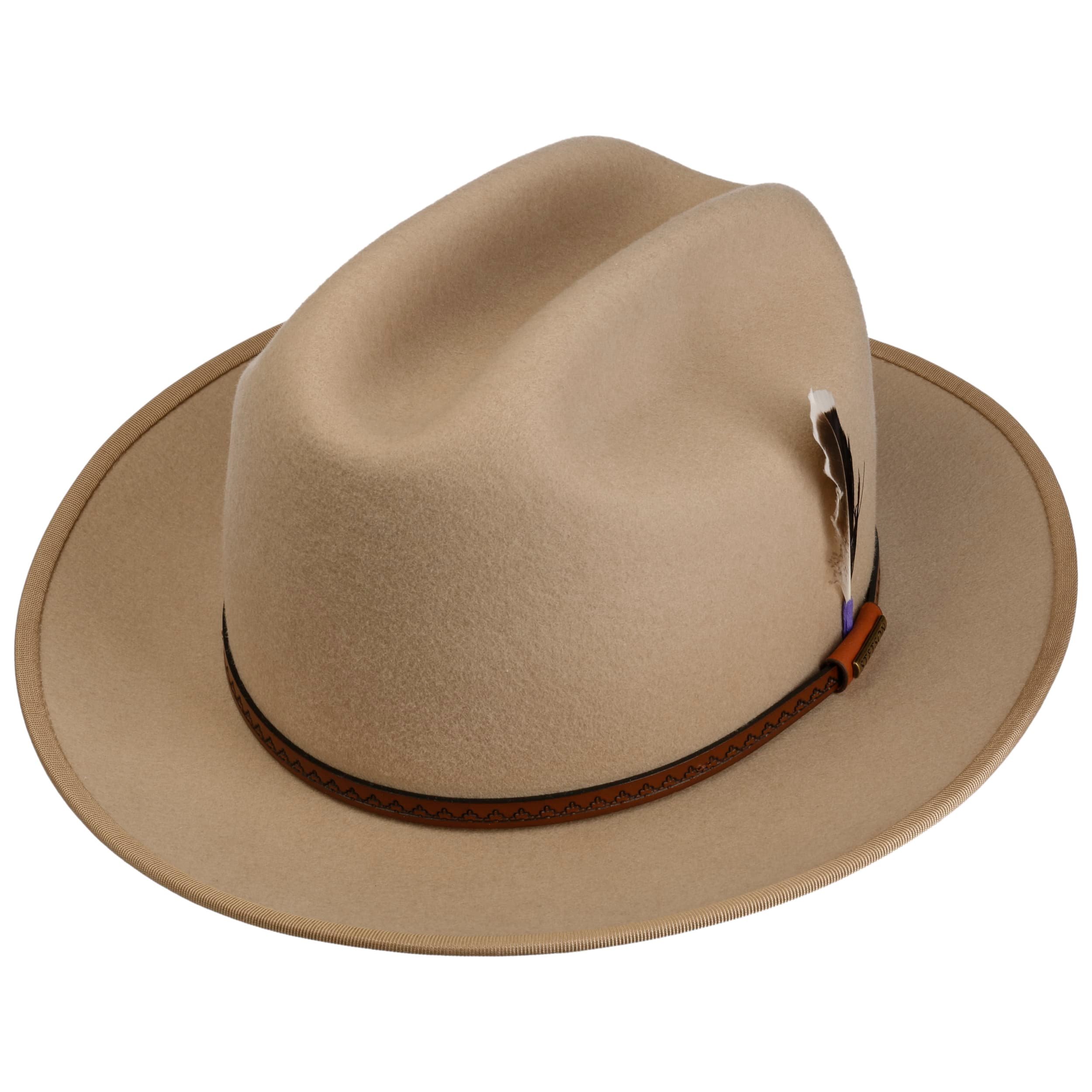 Stetson Cappello in Lana Western Open Road Uomo - da Cowboy di Feltro con Fascia Pelle Autunno Estate Primavera Inverno Estate/Inverno - XXL (62-63 cm) Talpa