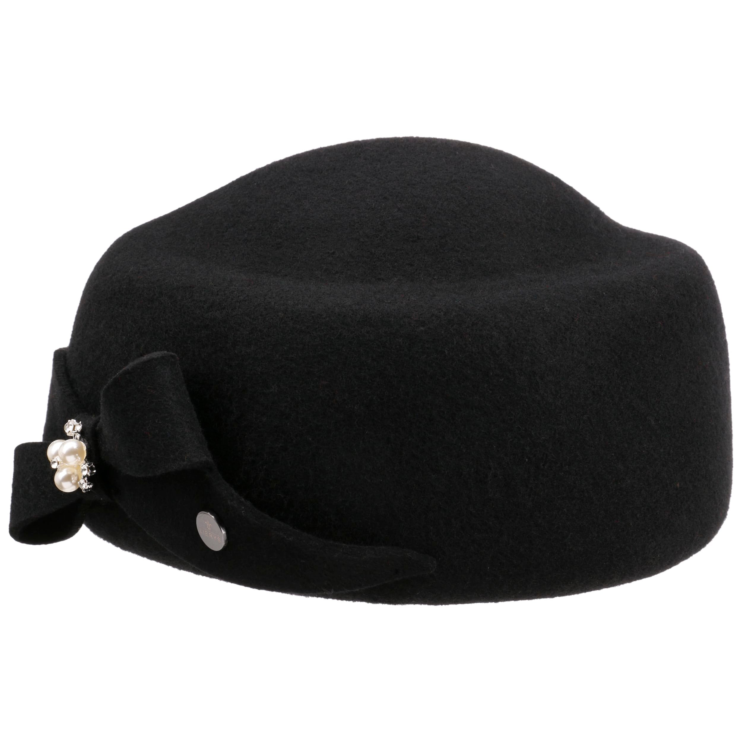 Cappello Scozzese Balmoral In Lana Con Pompon Rosso E Nastro Nero, Taglia X-Small - Maze