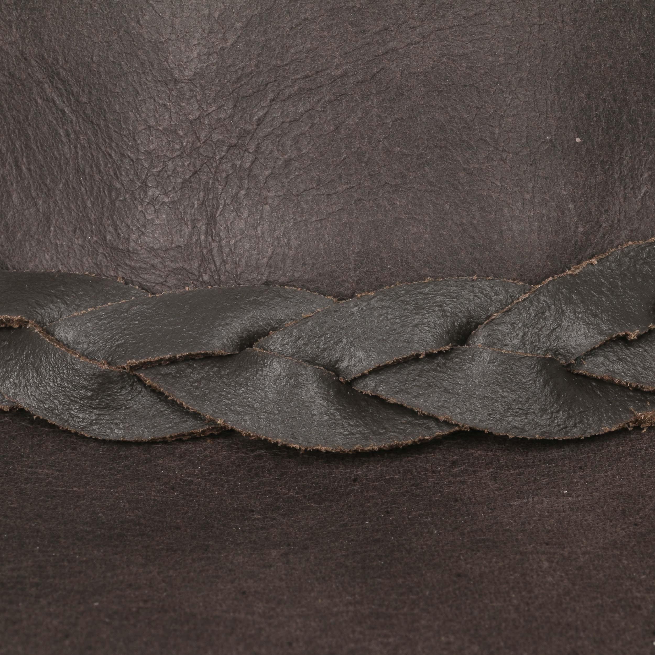 Henschel Cappello In Pelle Australiana – Fascia Intrecciata – Tesa 7,6 Cm – Dakota Leather