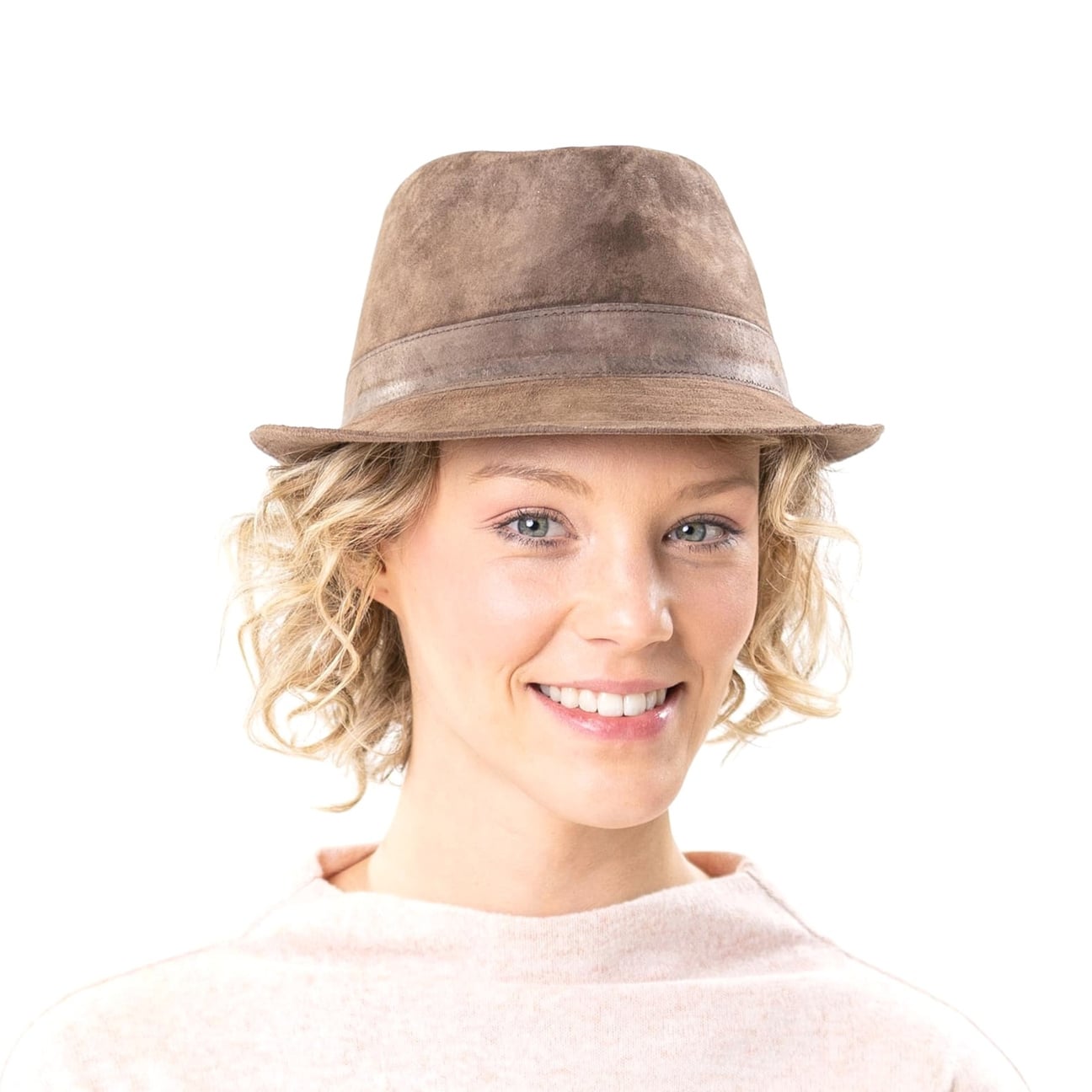 Cappello Trilby In Pelle Imitata Uomo - Tendenza, Falda 5cm, Altezza 11.5cm - Foto 4