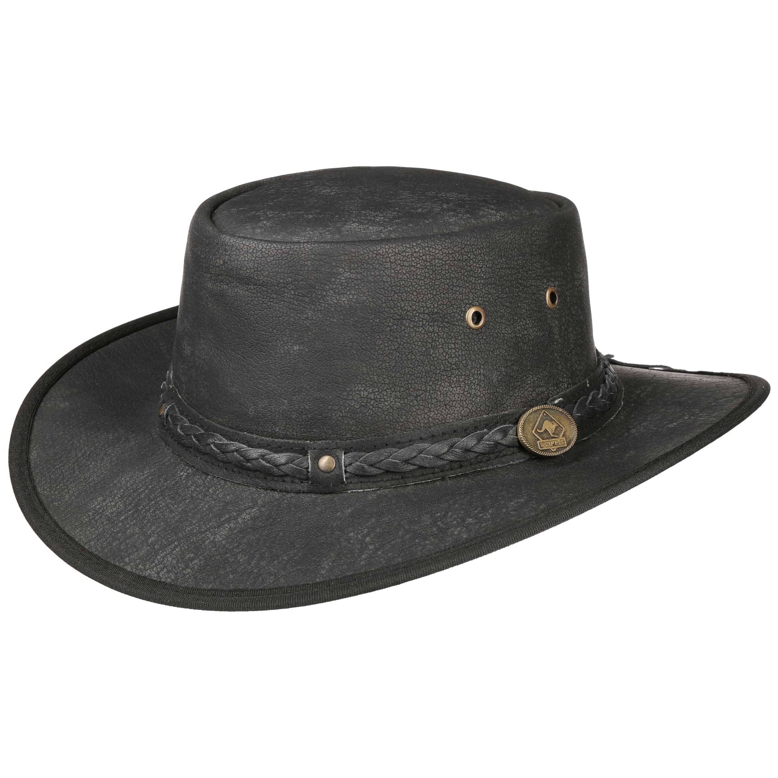 Cappello In Pelle Marrone Indiana Traclet - Taglia M (56/57 Cm) - Stile Australiano Resistente - 3