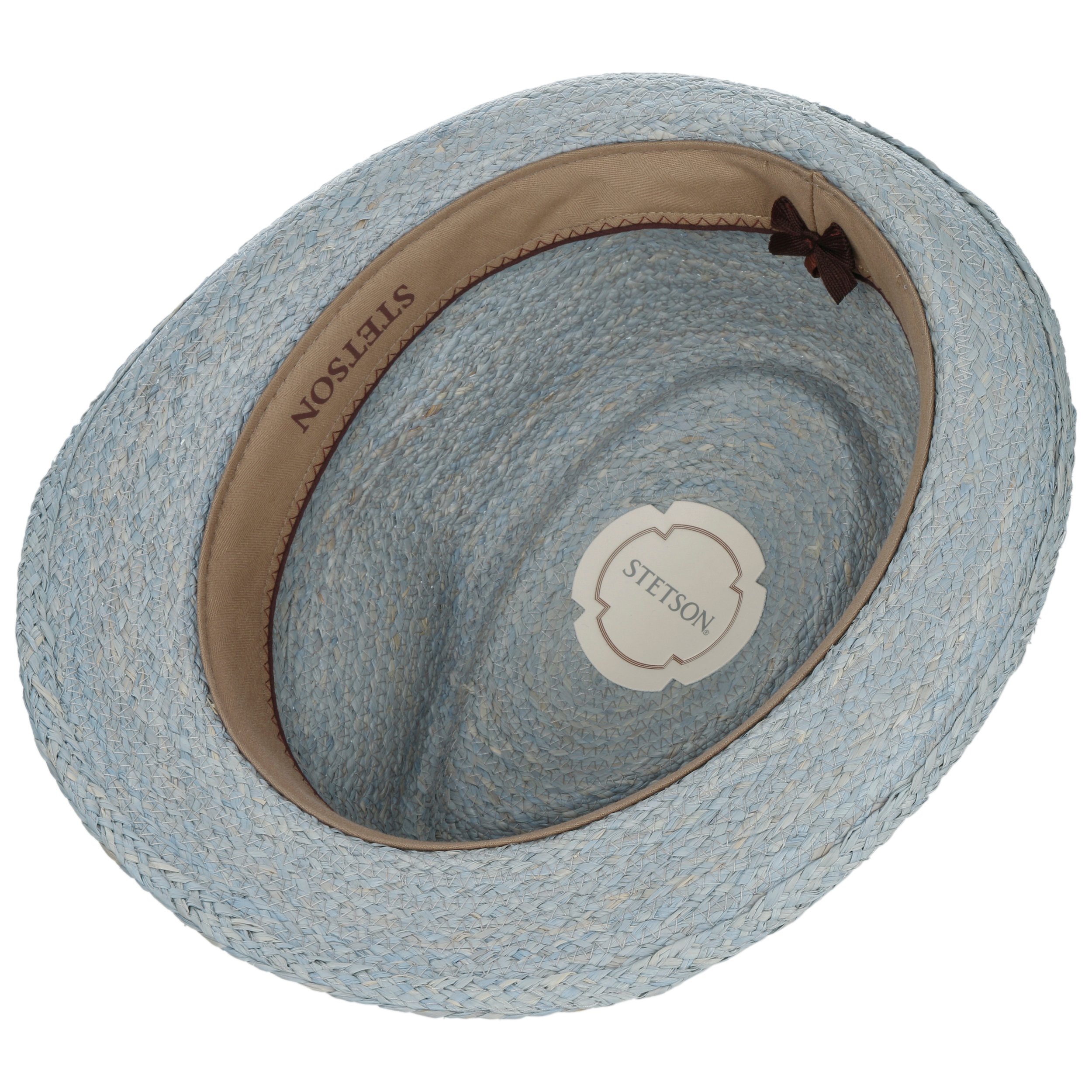 Stetson Cappello In Rafia Cantalo Trilby Donna/Uomo - Estivo Di Paglia Da Sole Con Nastro Grosgrain Primavera Estate L 58 59 Cm Blu 44174015