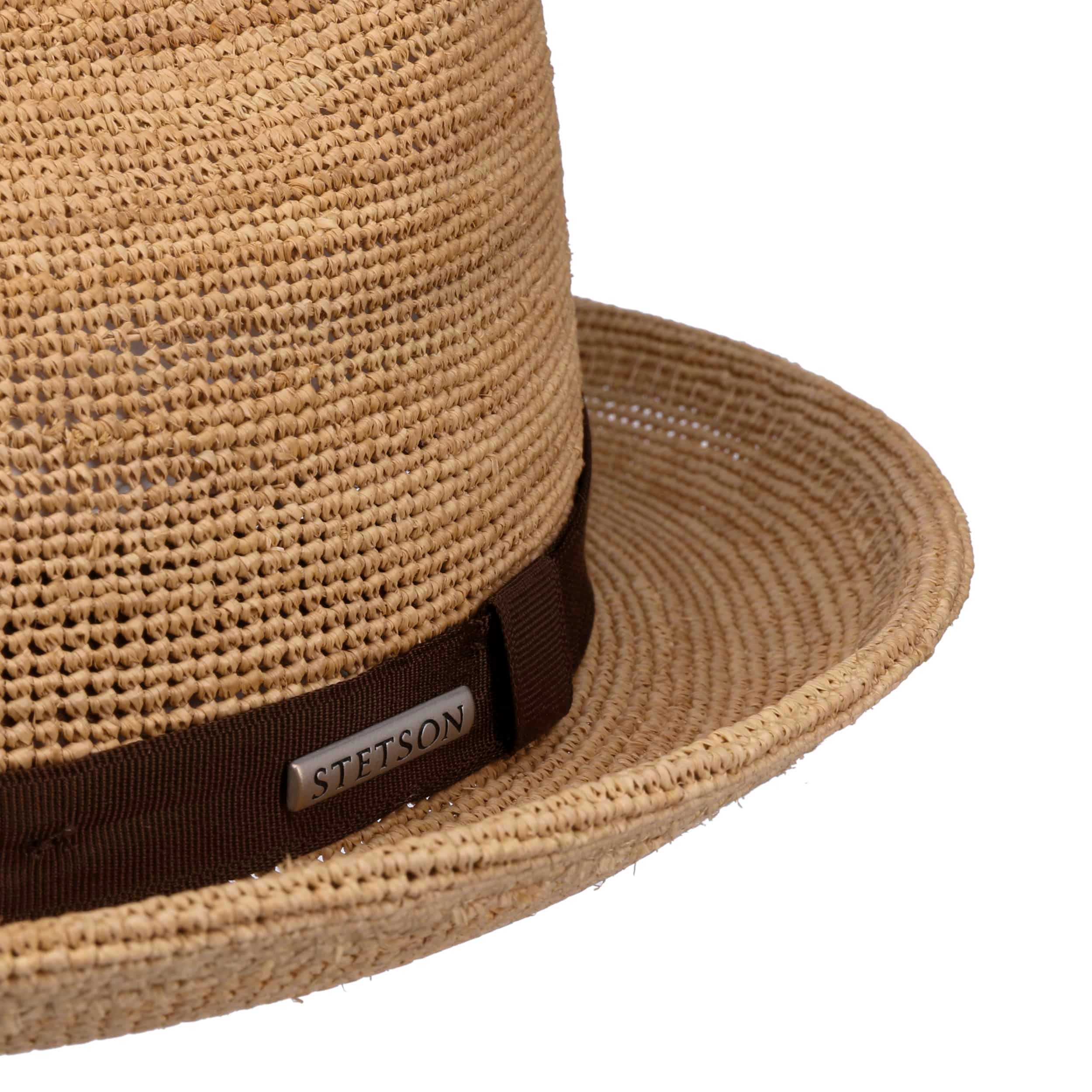 Stetson Romaro Toyo Traveller Cappello di Paglia Uomo in Viscosa Protezione UV 40+ Tesa Larga Nastro Decorativo Primavera Estate