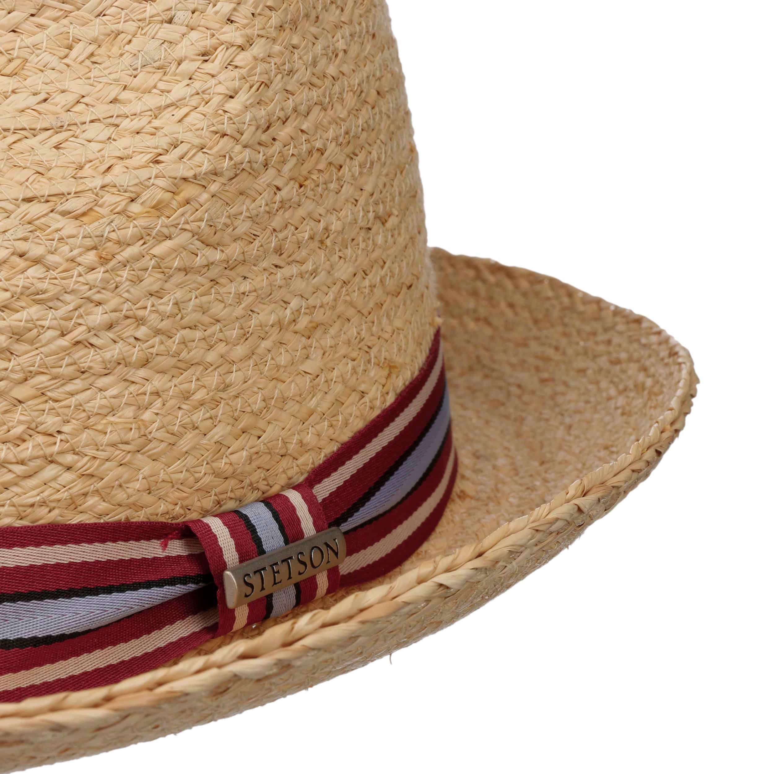 Stetson Cappello in Rafia Classic Traveller Donna/Uomo - Estivo da Sole di Paglia con Fascia Pelle Primavera/Estate Estate - L (58-59 cm) Natura