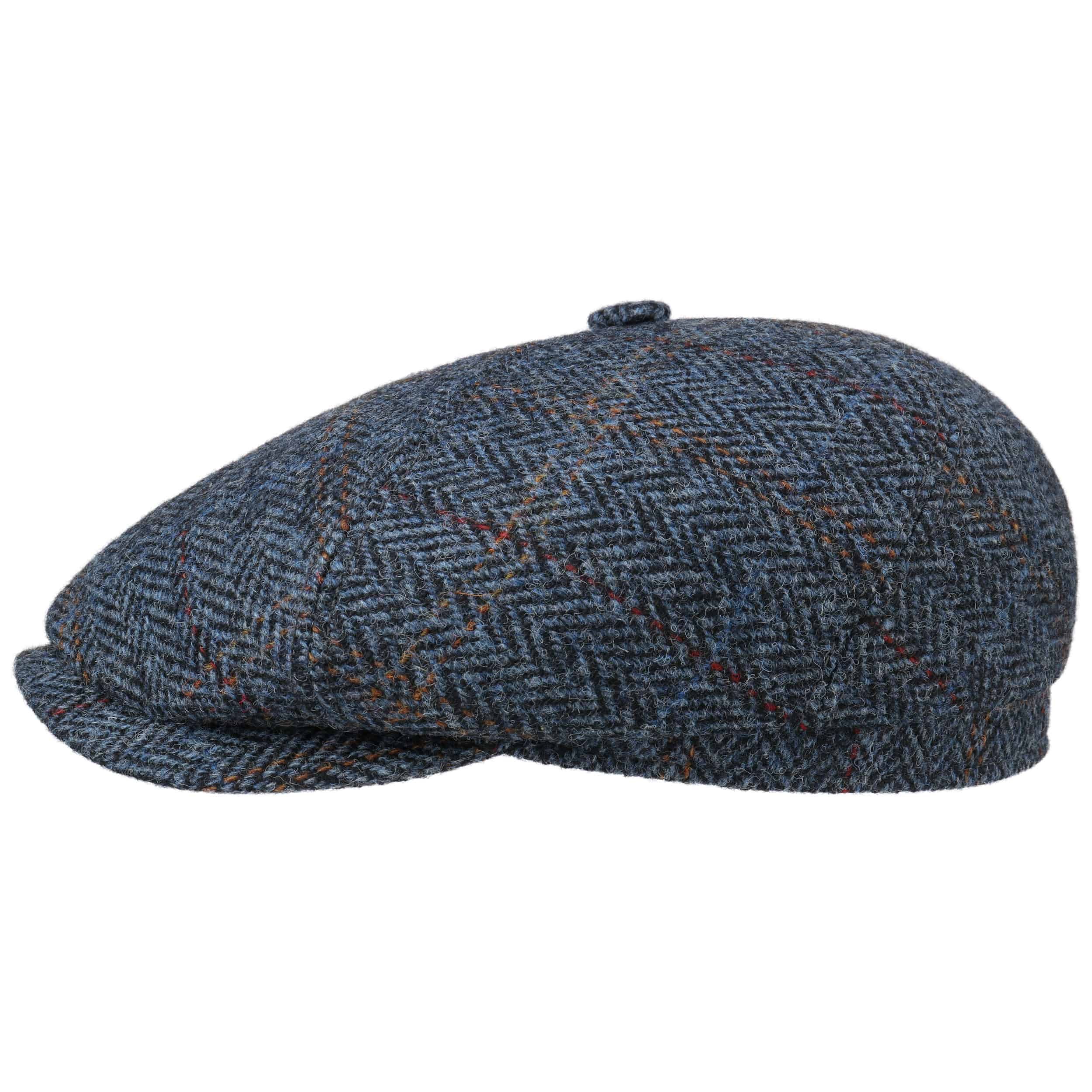 Coppola Stetson Harris Tweed Houndstooth Uomo - Made In Germany, In Lana Vergine, Con Visiera