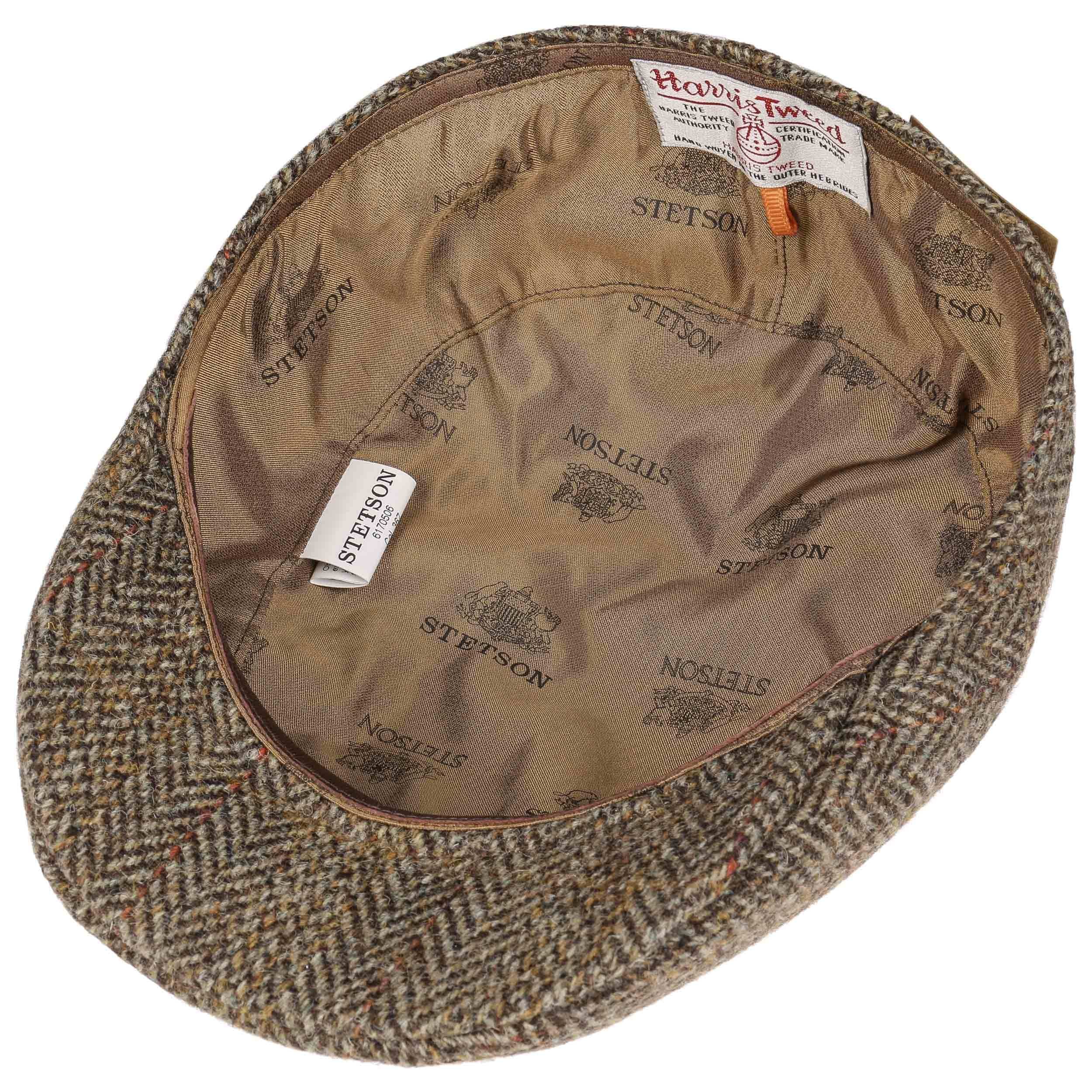 Coppola Stetson Kent Check Harris Tweed Uomo – Berretto Piatto In Lana Made In EU, Fodera Cotone, Autunno Inverno