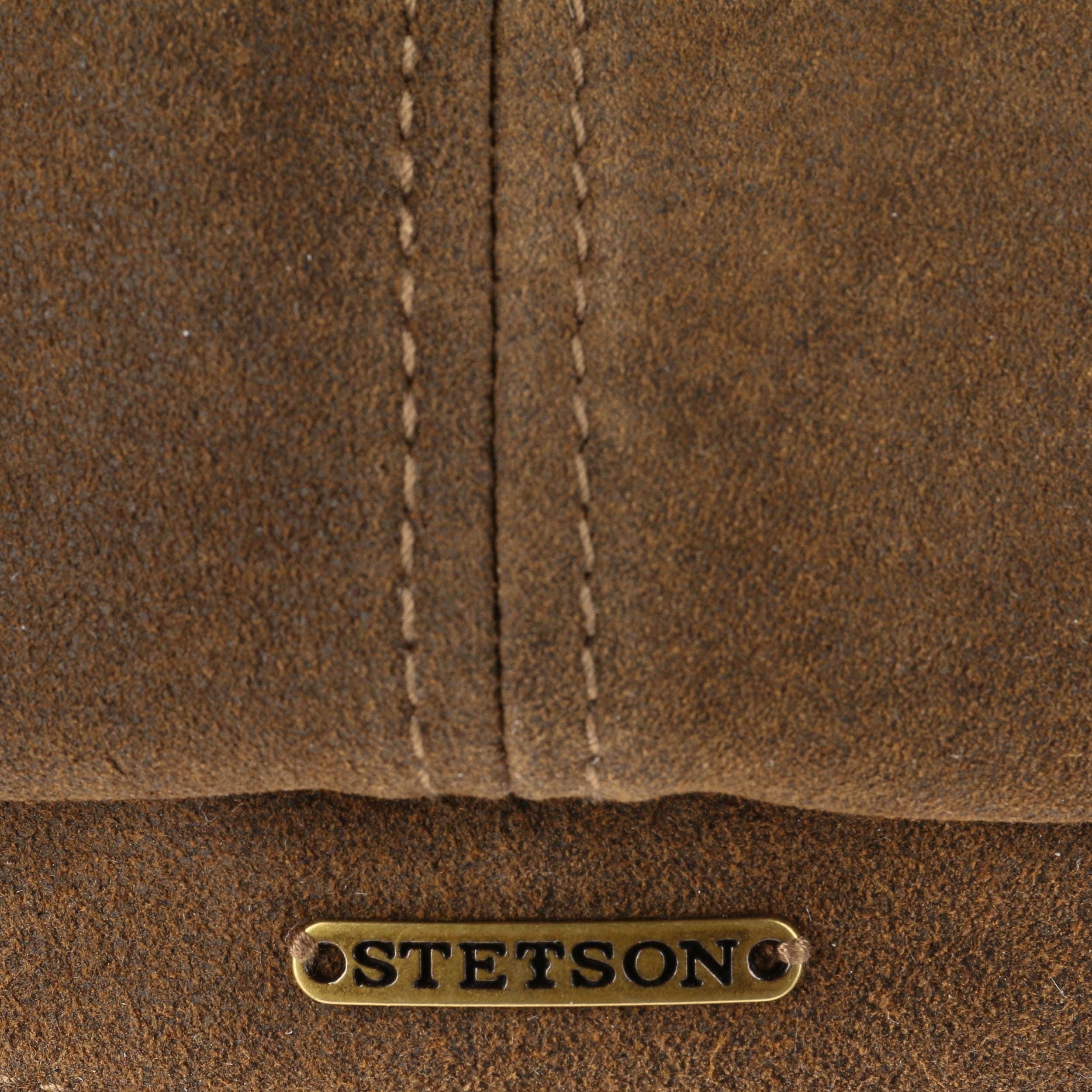 Stetson Coppola In Pelle Nappa Uomo 'Hatteras' | Berretto Newsboy Made In Germany Con Visiera