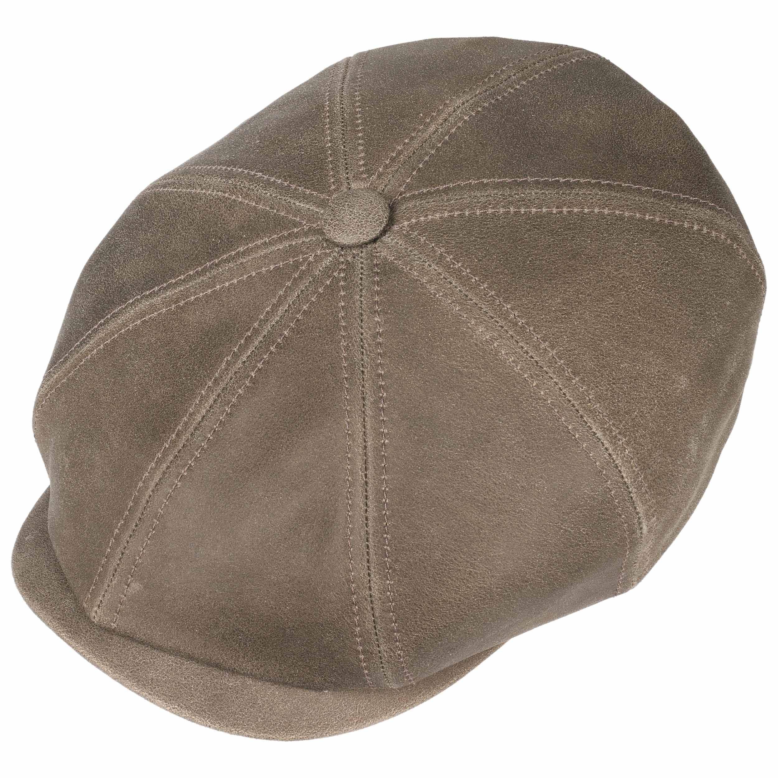 Stetson Coppola Uomo In Pelle Lambskin - Berretto Newsboy Hatteras - Fodera In Cotone Autunno/Inverno