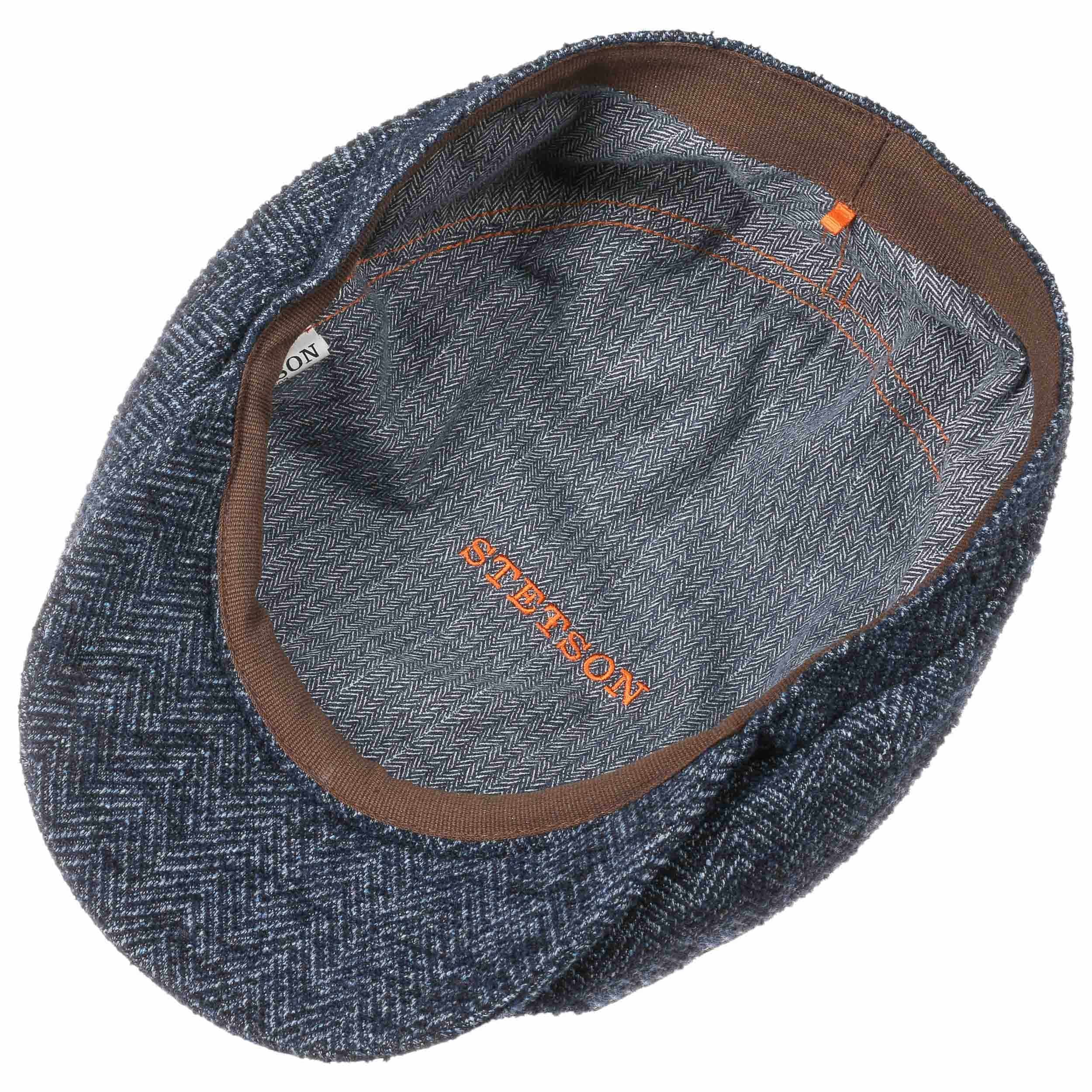 Stetson Coppola Hatteras Wool Mix Uomo - Cappello Piatto Cappellino In Lana Invernale Con Visiera Fodera Fodera Autunno Inverno 62 Cm Grigio 106614624
